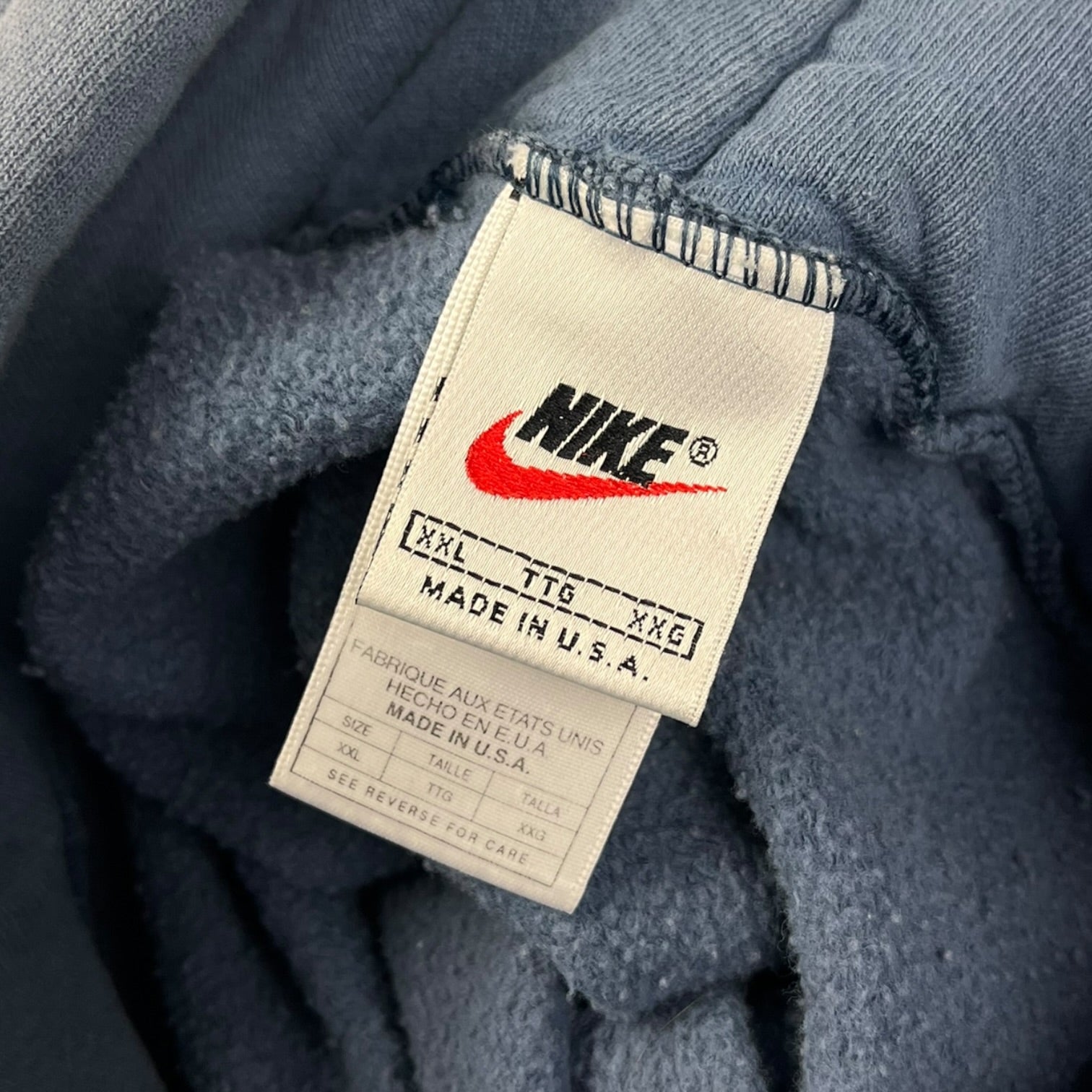 Vintage Nike Tonal Pocket Swoosh Hoodie Blue