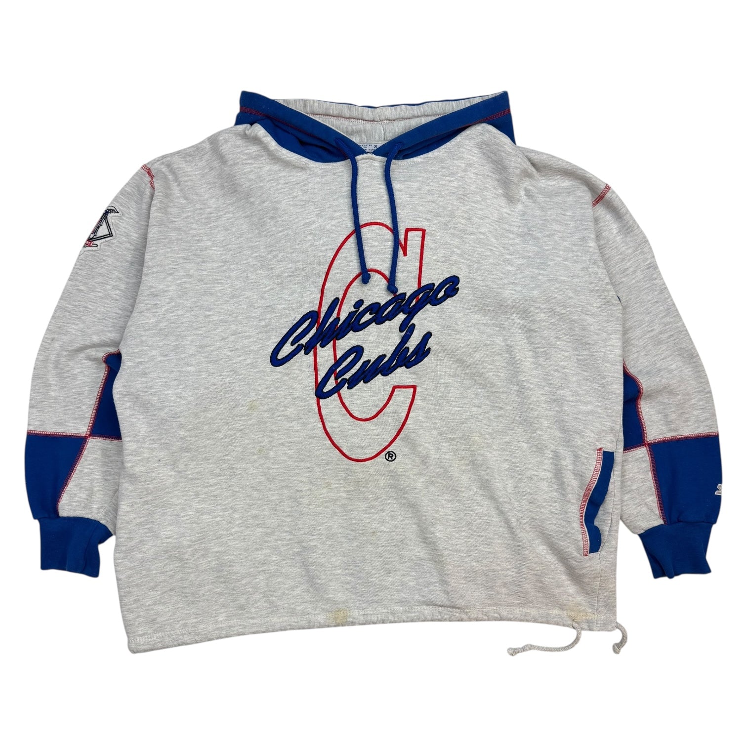 Vintage Starter Chicago Cubs Hoodie White/Blue
