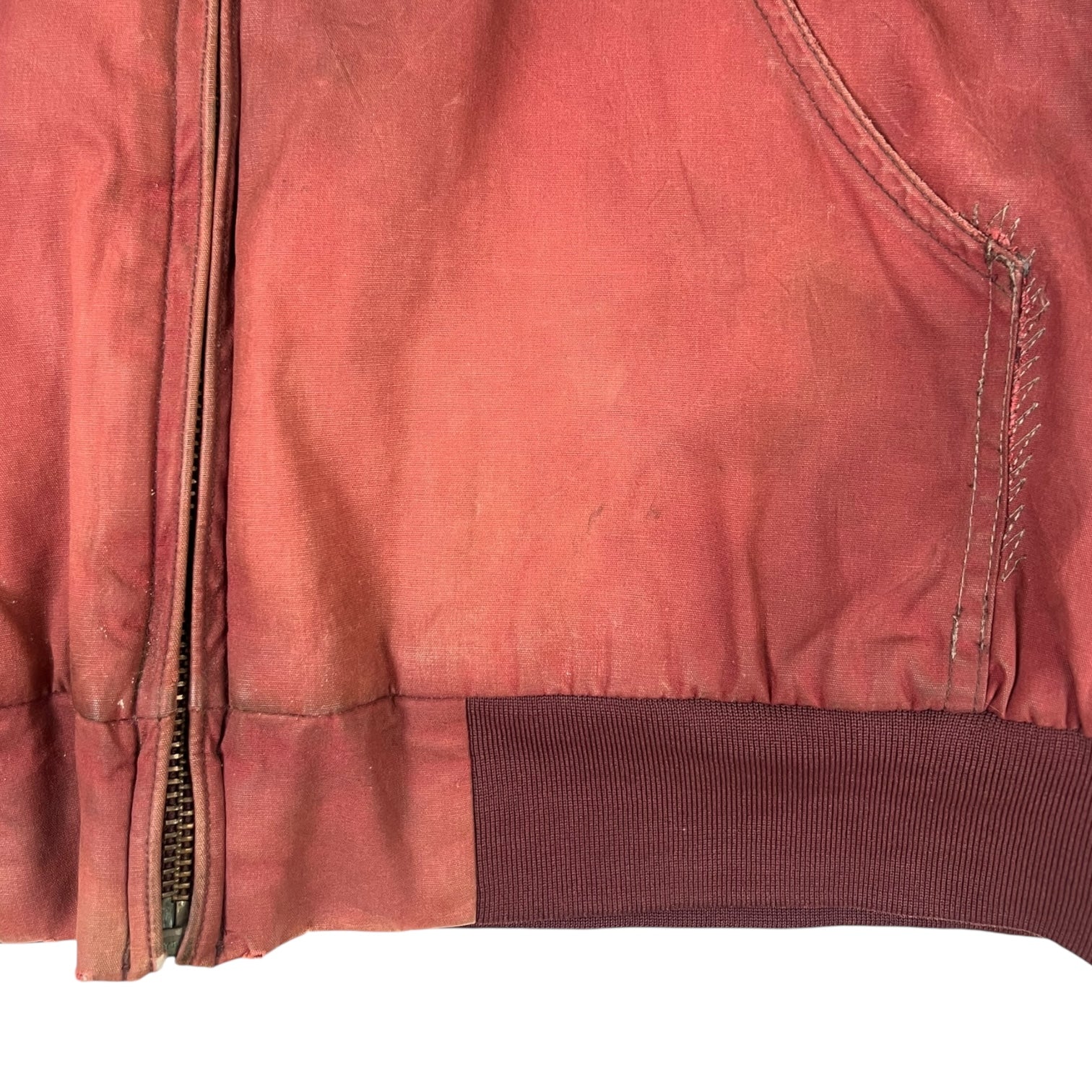 Vintage Carhartt Flannel-Lined Hooded Workwear Jacket Red
