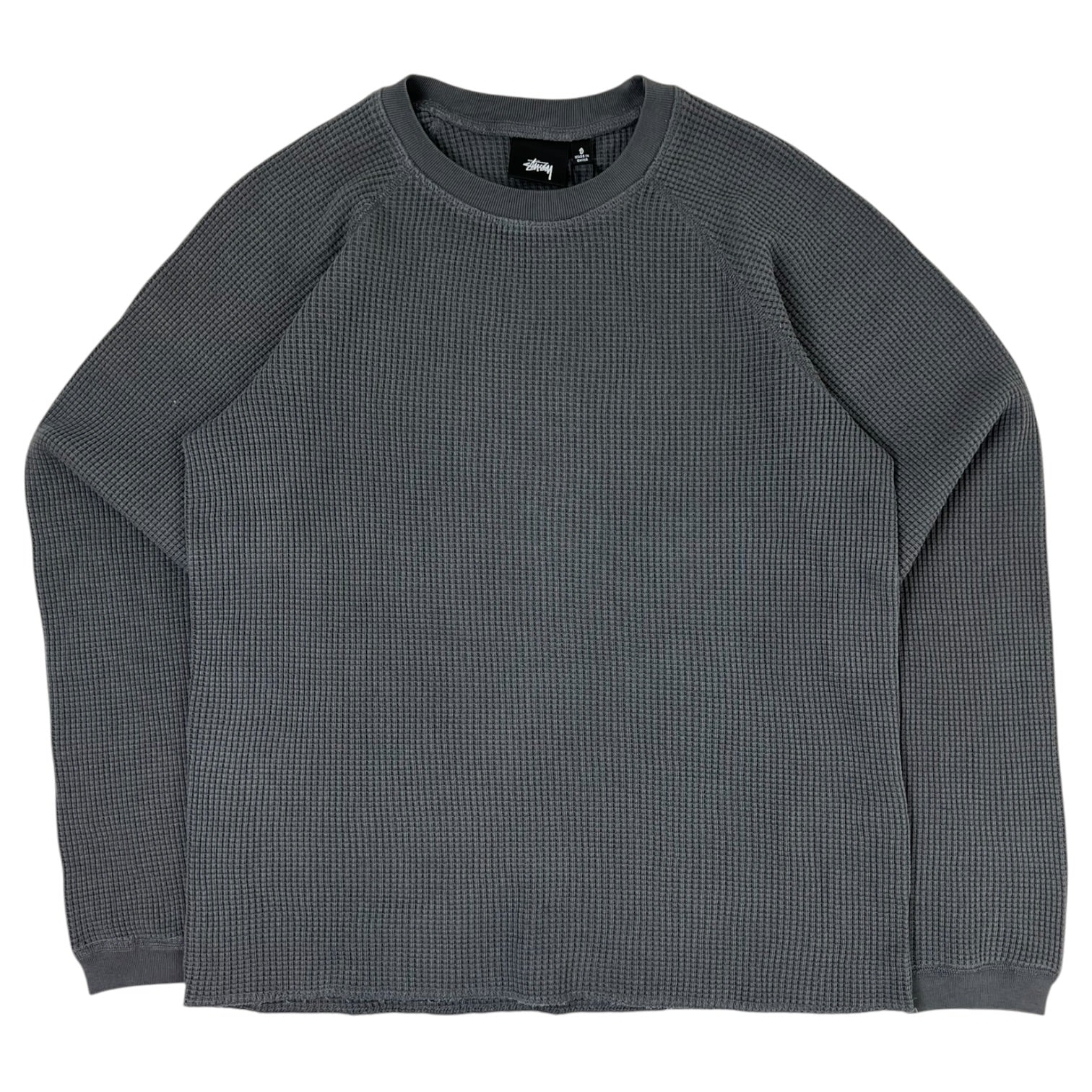 Stussy Raglan Thermal Long Sleeve T-Shirt Grey