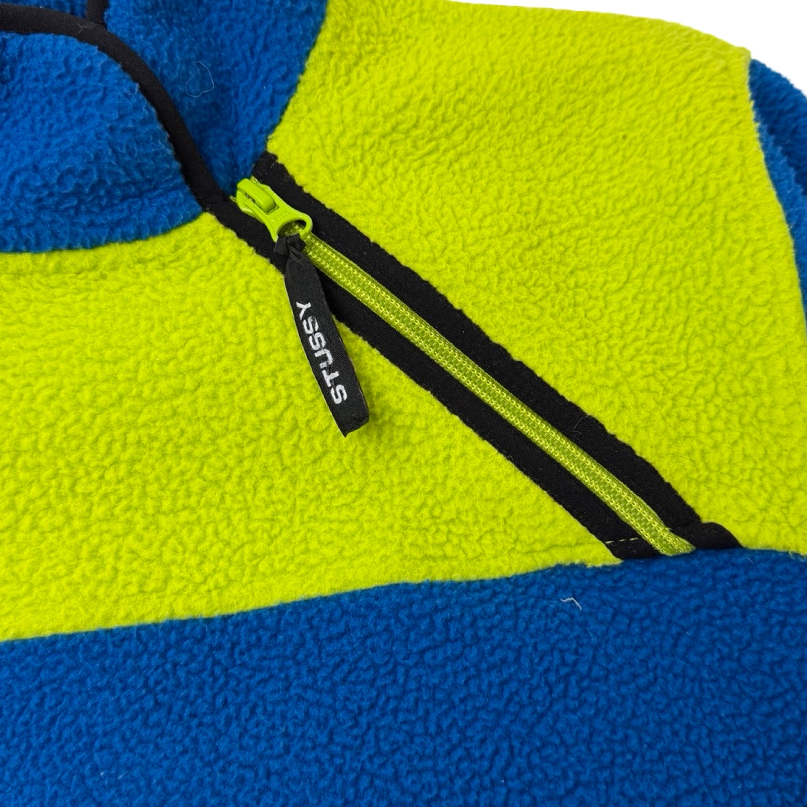 Stussy Drift Fleece Diagonal Zip Sweatshirt Blue