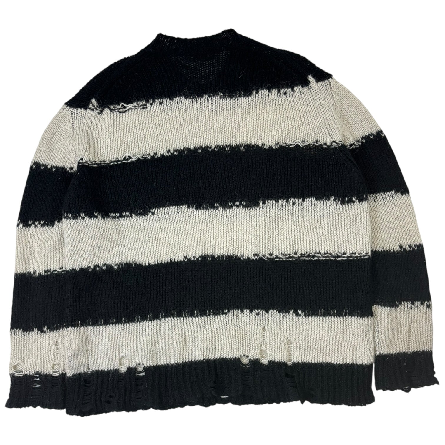 Acne Studios Distressed Mohair Knit Sweater Black/White