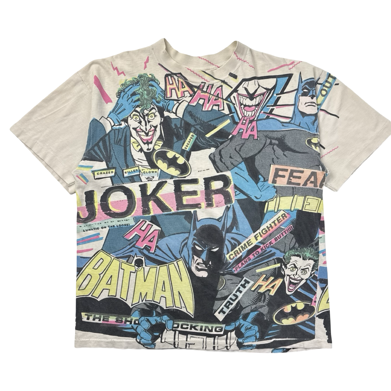 1989 Batman & Joker All Over Print Comic T-Shirt