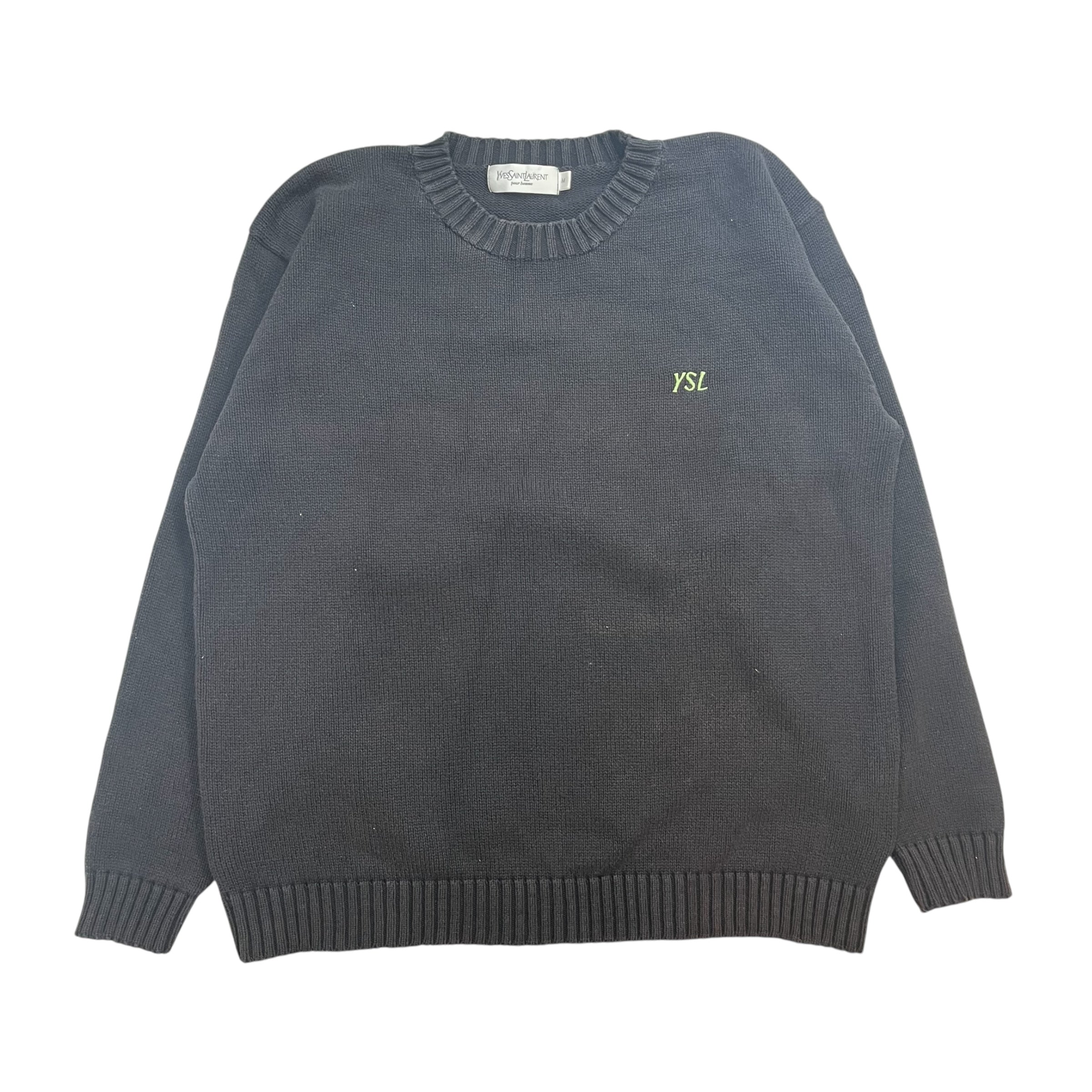 Vintage YSL Knit Sweater Faded Black