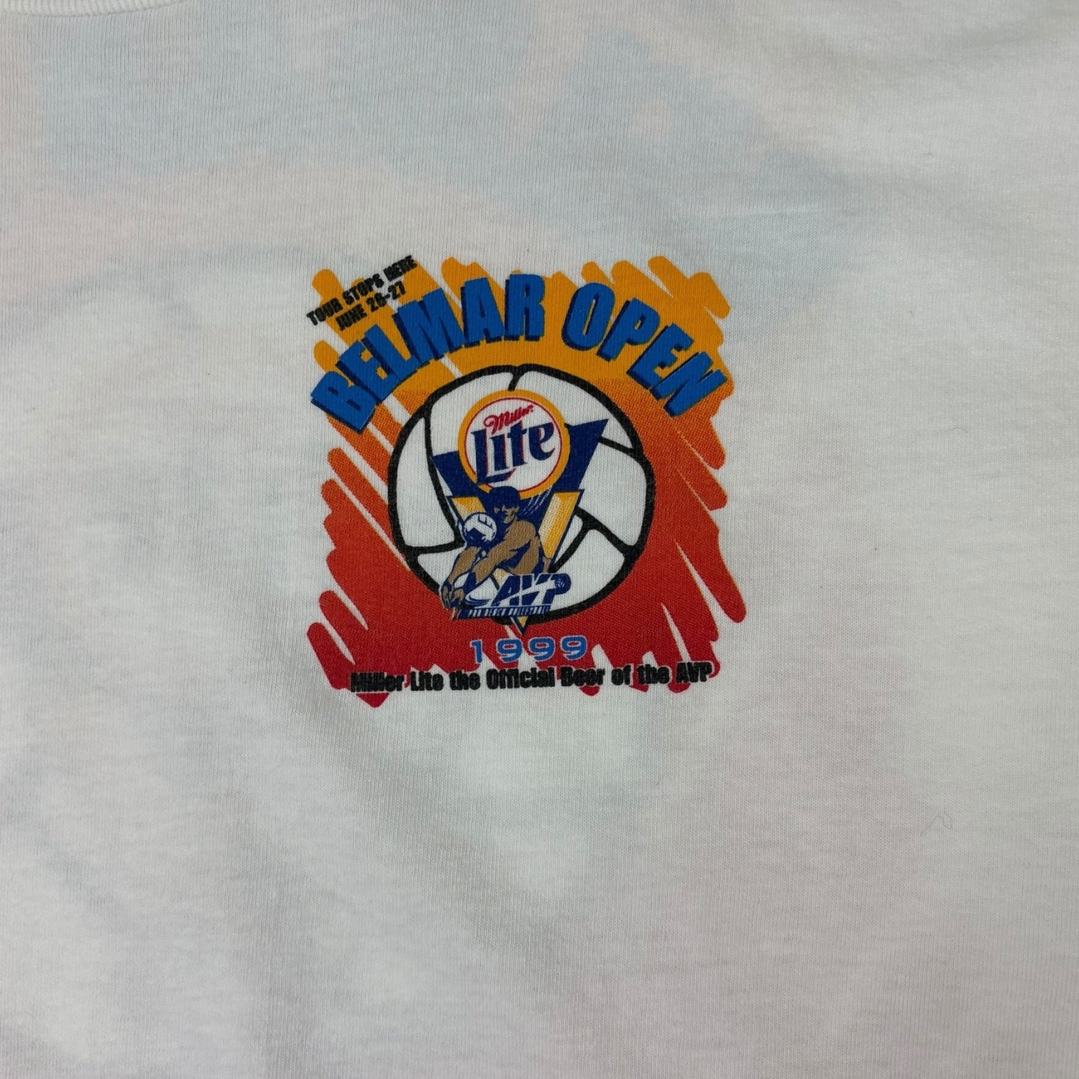 Vintage 1999 Miller Lite AVP Beach Volleyball T-Shirt White