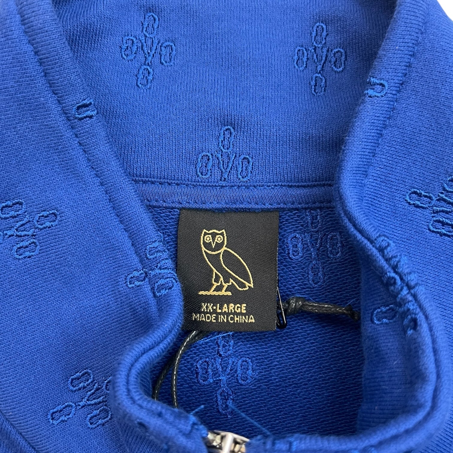 OVO Monogram Cotton Fleece Vest Blue