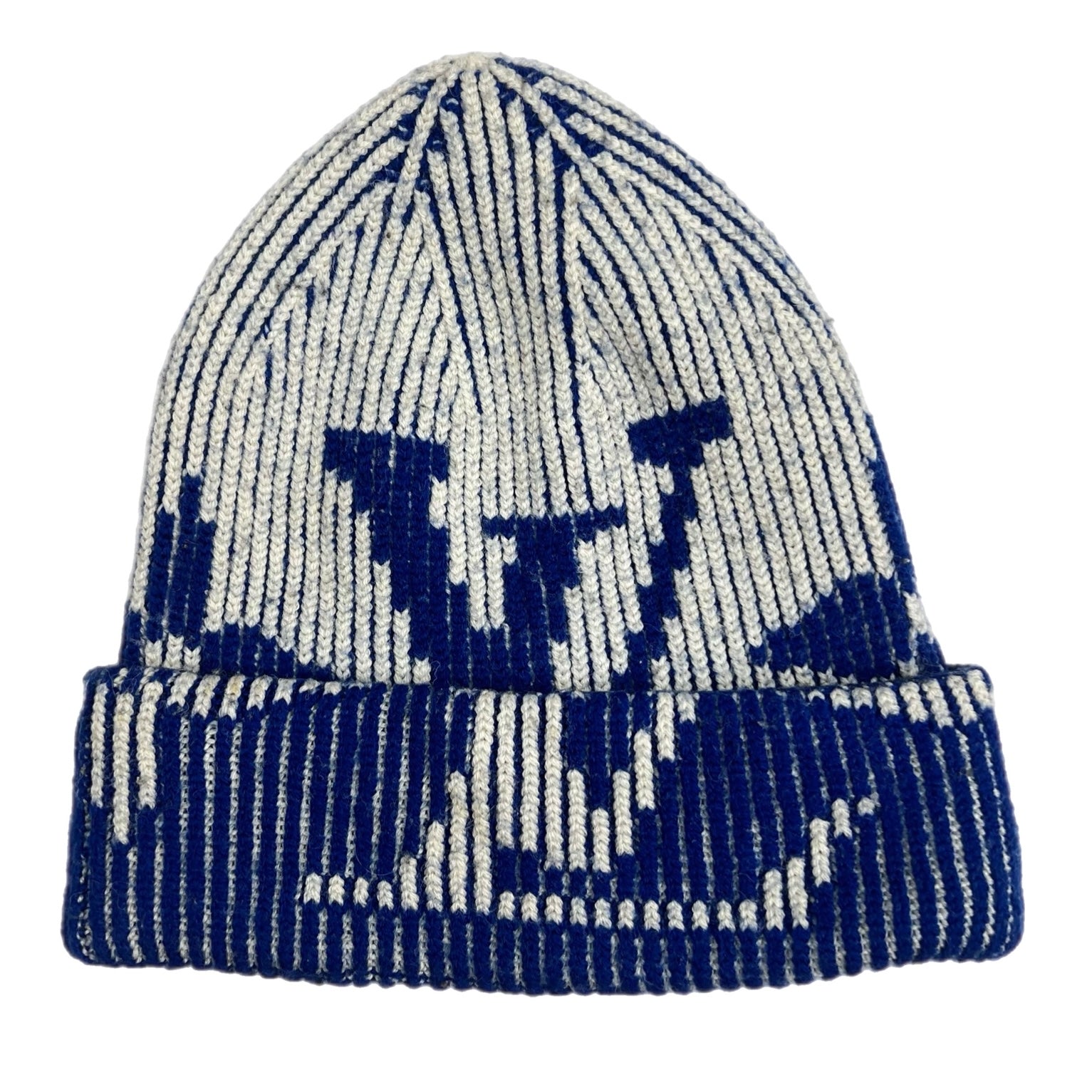 Louis Vuitton Rib Flower Knit Beanie Blue/White