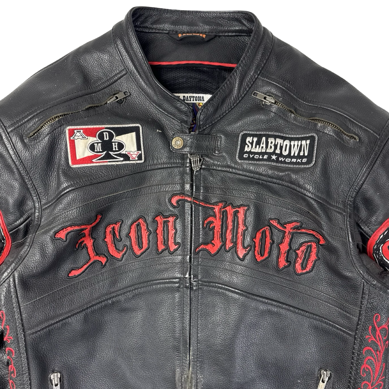 Vintage Icon Moto South Dakota Leather Biker Jacket