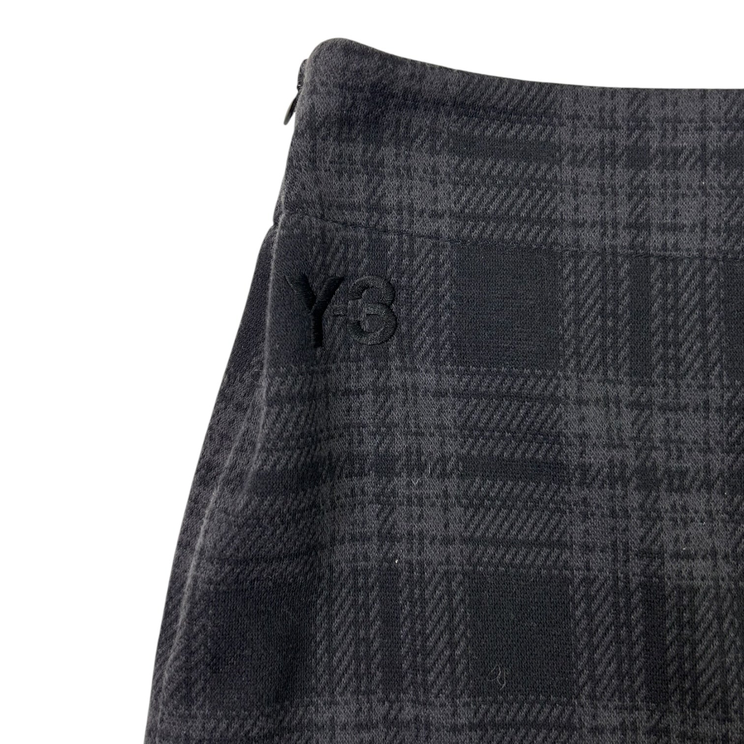 Y-3 Plaid Wool Skirt Black/Grey
