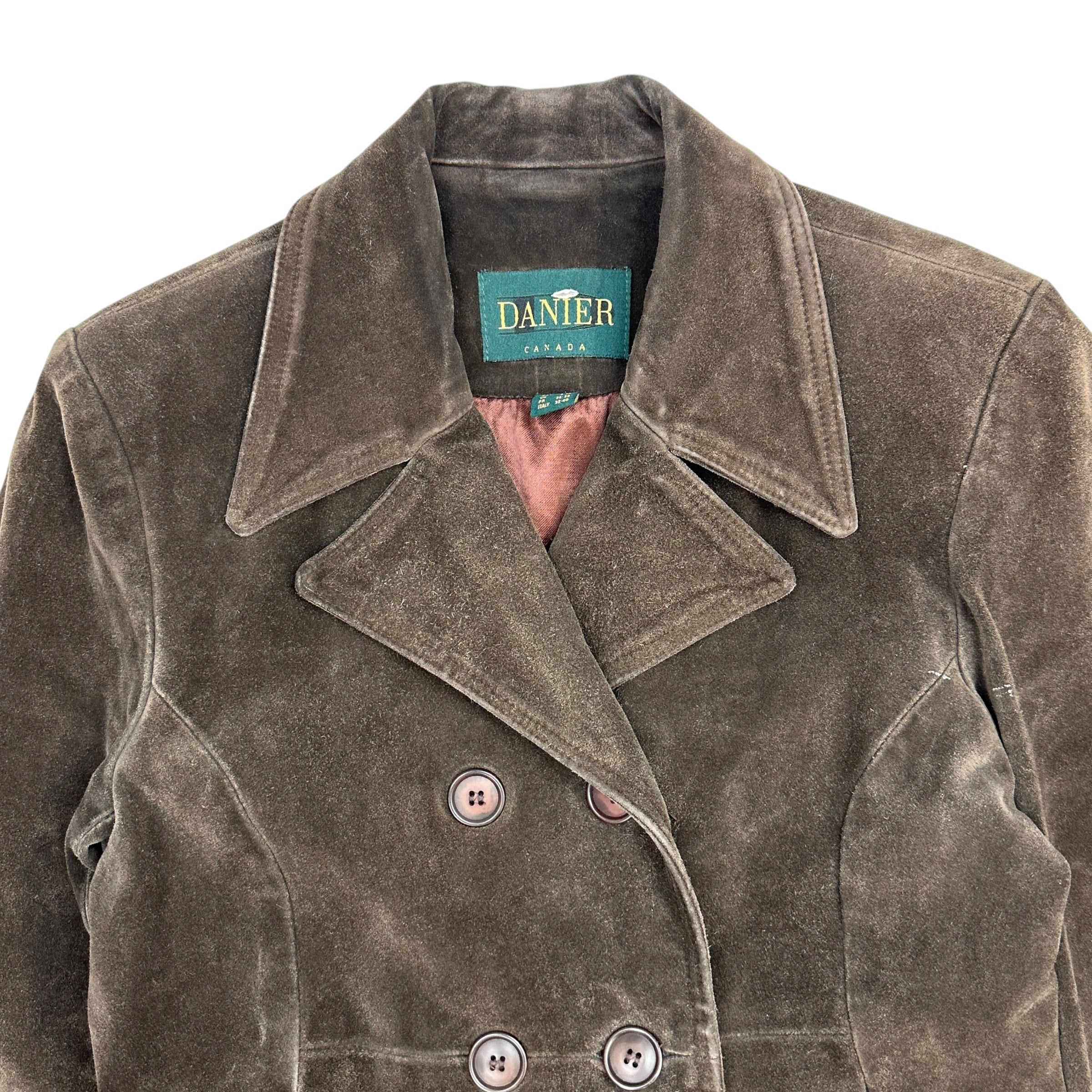 (W) Vintage Danier Leather Suede Blazer Chocolate Brown