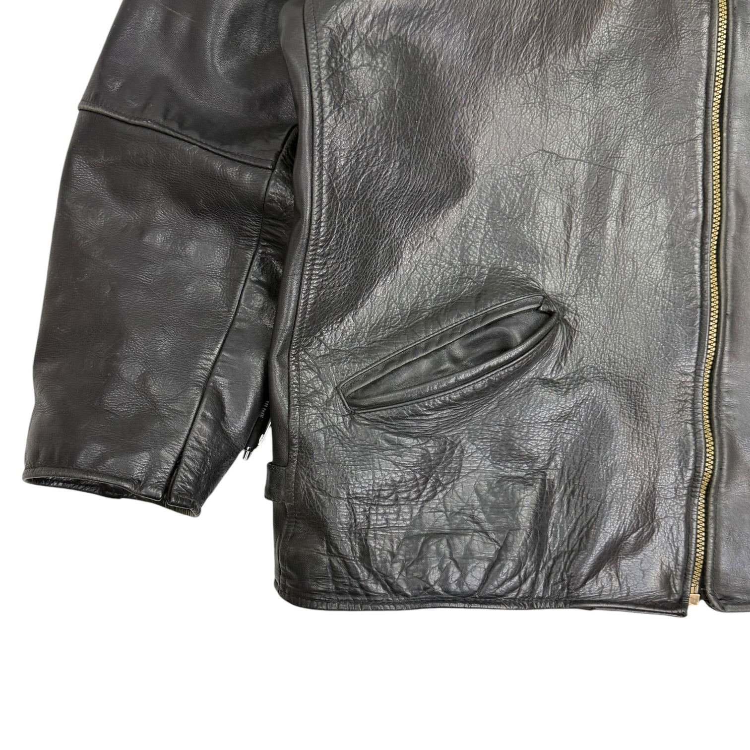 Vintage Retreat Outdoors Leather Jacket Black