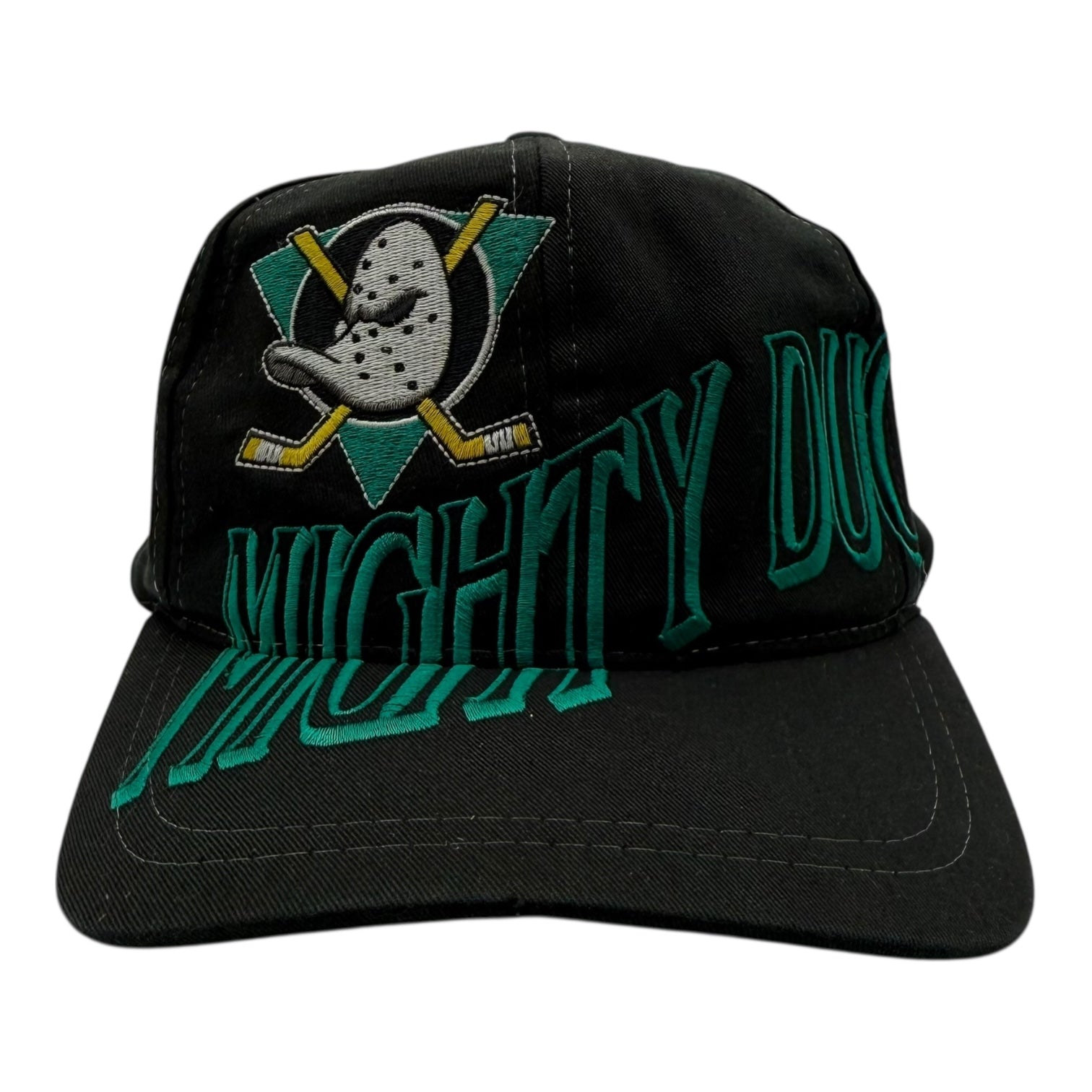 Vintage Anaheim Mighty Ducks Wraparound Script Hat Black