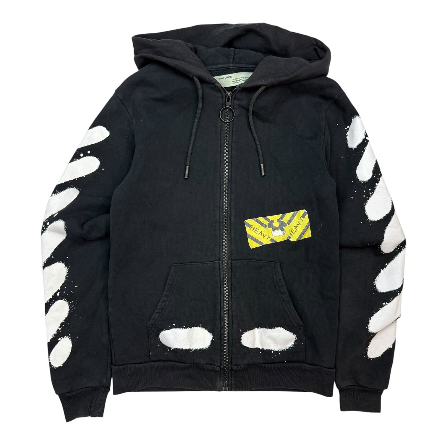 Off-White Spray Paint Zip Up Hoodie Black