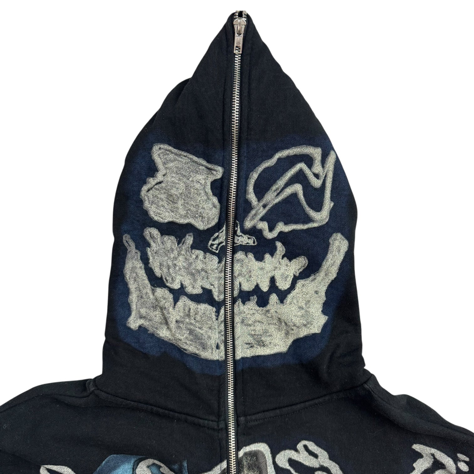 Travis Scott Cactus Jack x Fragment Skeleton Graffiti Full Zip Hoodie Black