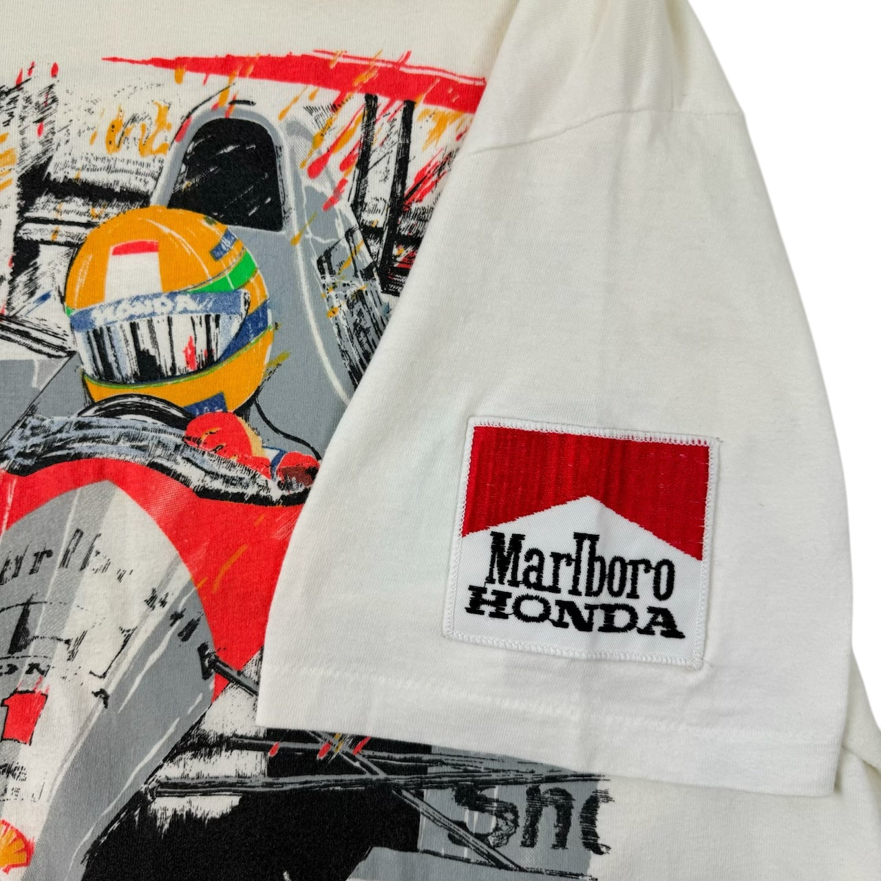 Vintage Marlboro Ayrton Senna Da Silva Racing T-Shirt White