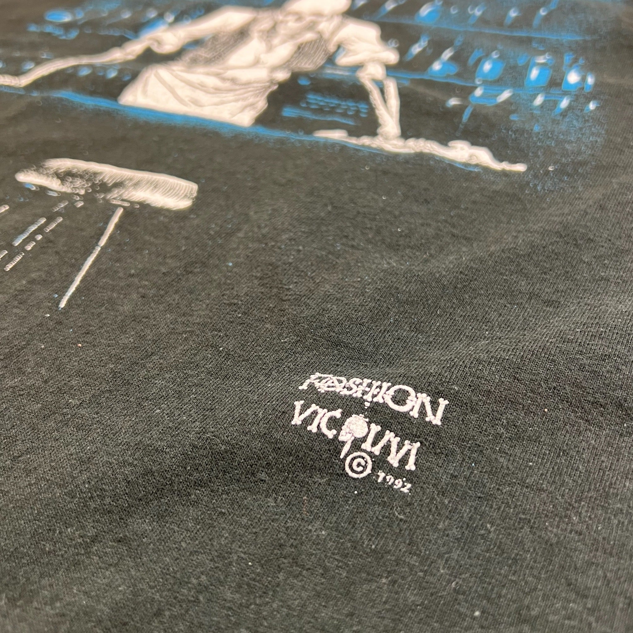 1992 Fashion Victims Name Your Poison T-shirt - Black & Blue Vintage Graphic T-Shirt