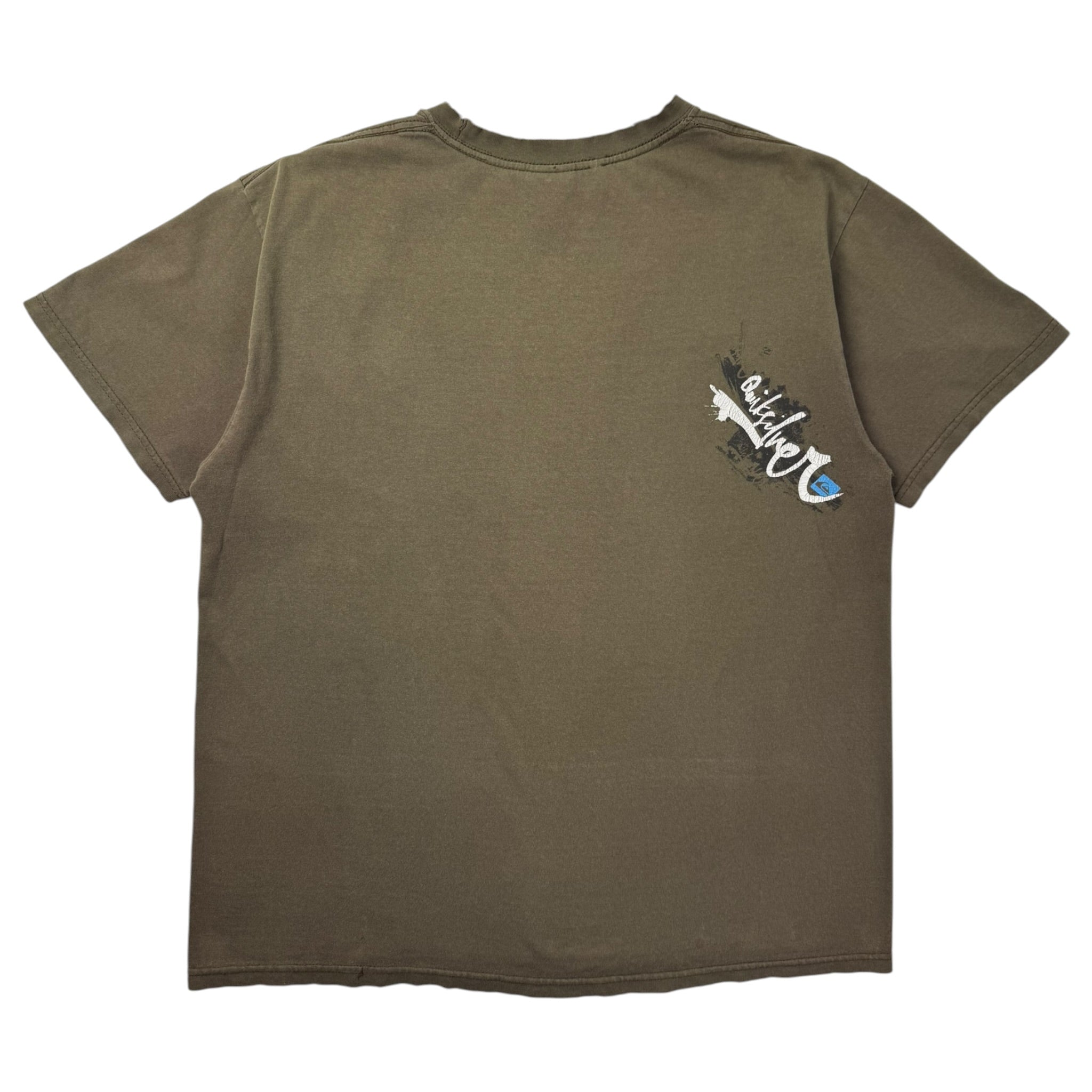 Vintage Quiksilver Distressed Surf T-Shirt Khaki