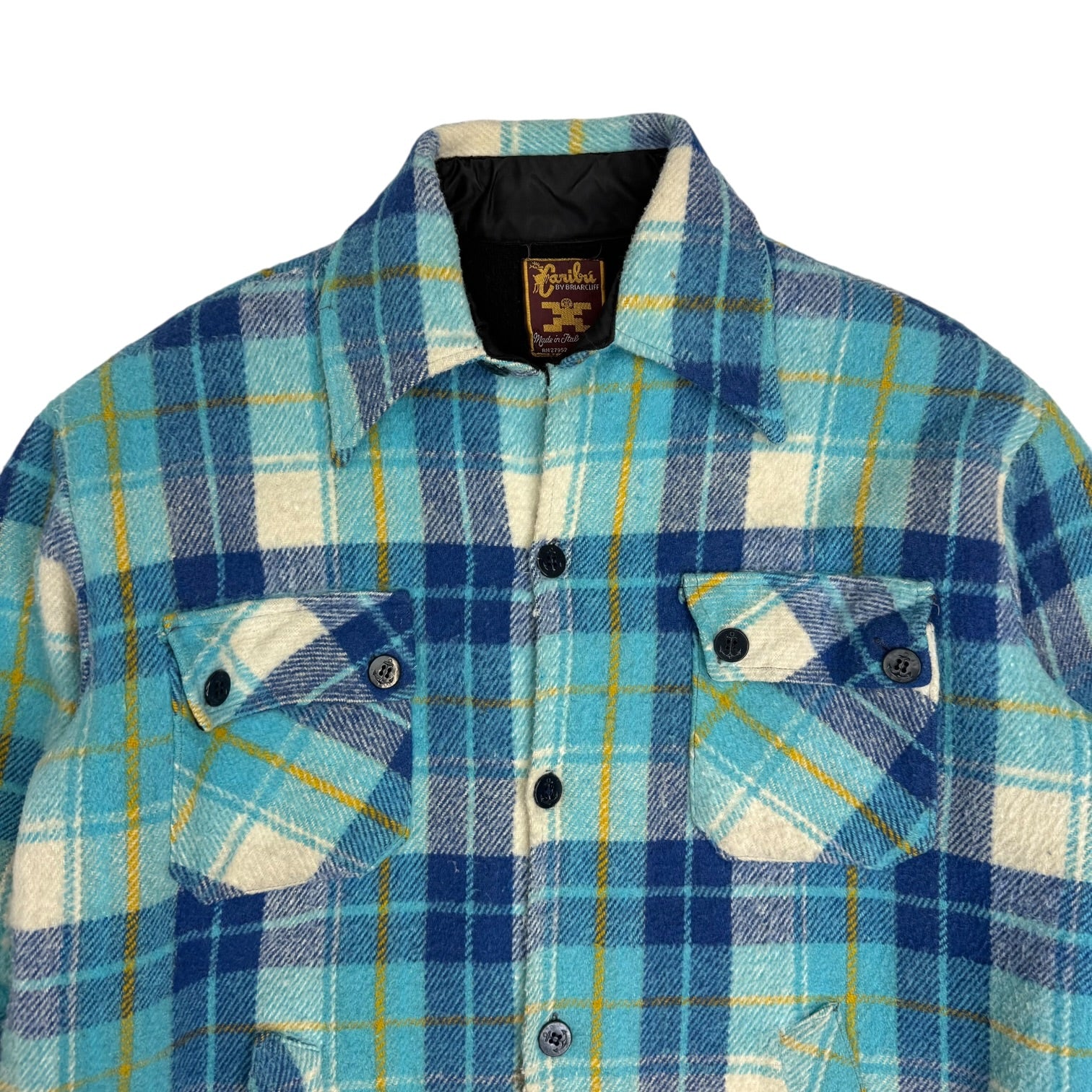 Vintage Caribou Flannel Button Up Blue