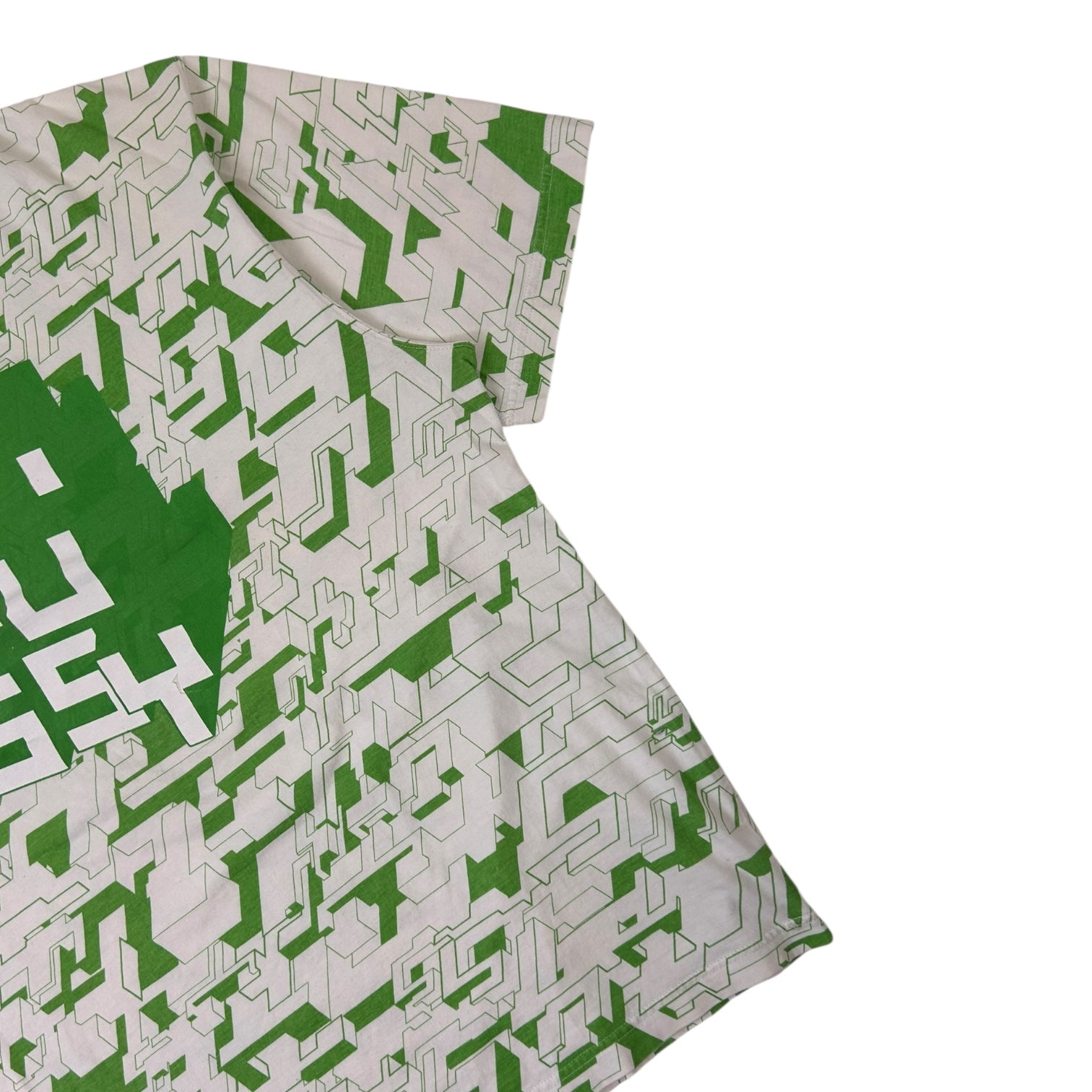 Vintage Stussy X Delta All Over Print T-Shirt White/Green