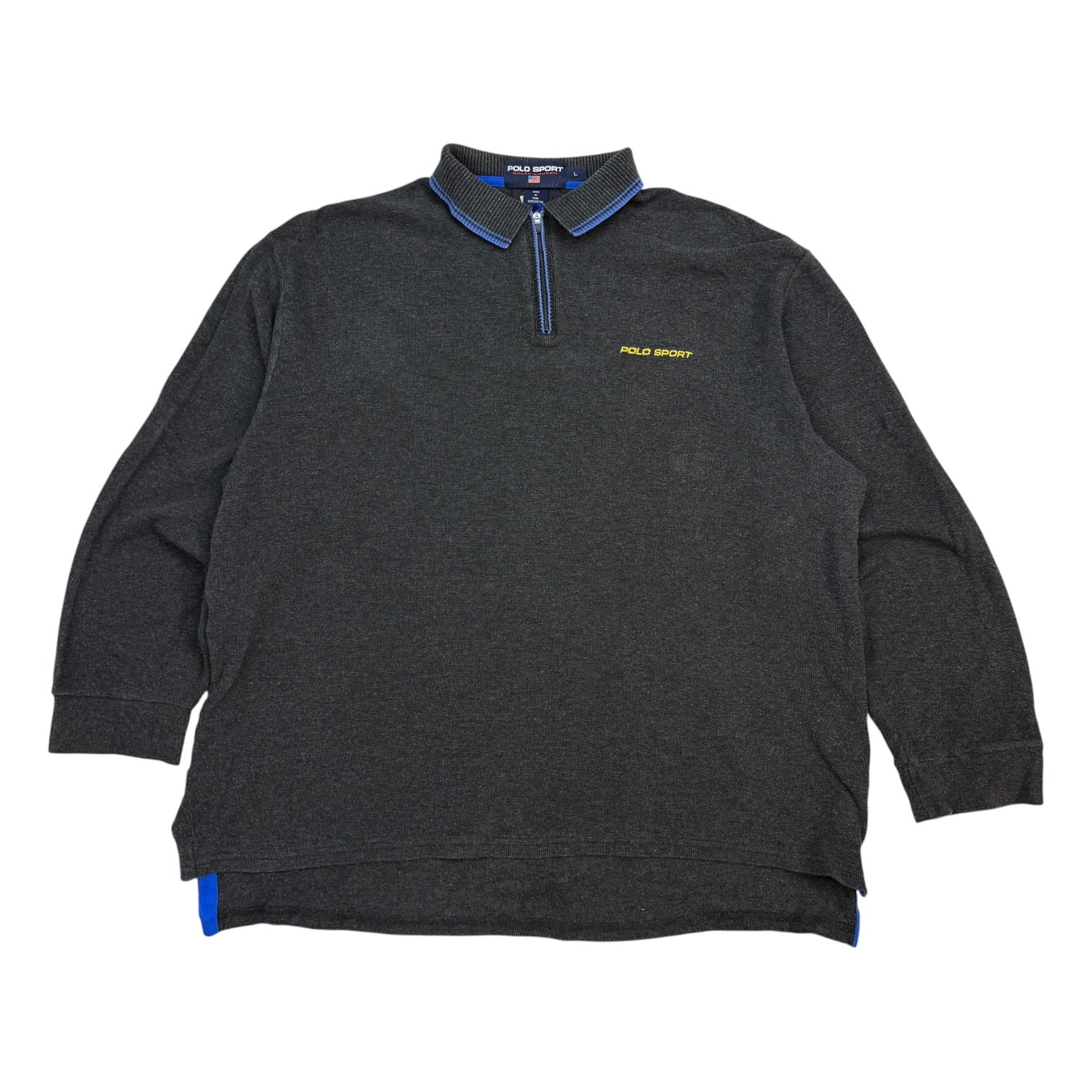 Vintage Polo Sport Ralph Lauren L/S Zip Polo Grey