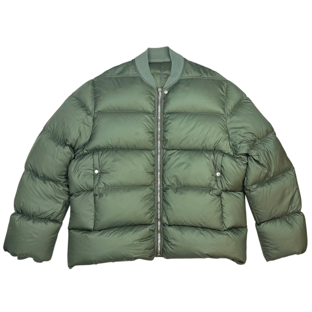 Rick Owens FW21 Gethsemane Flight Puffer Jacket Green