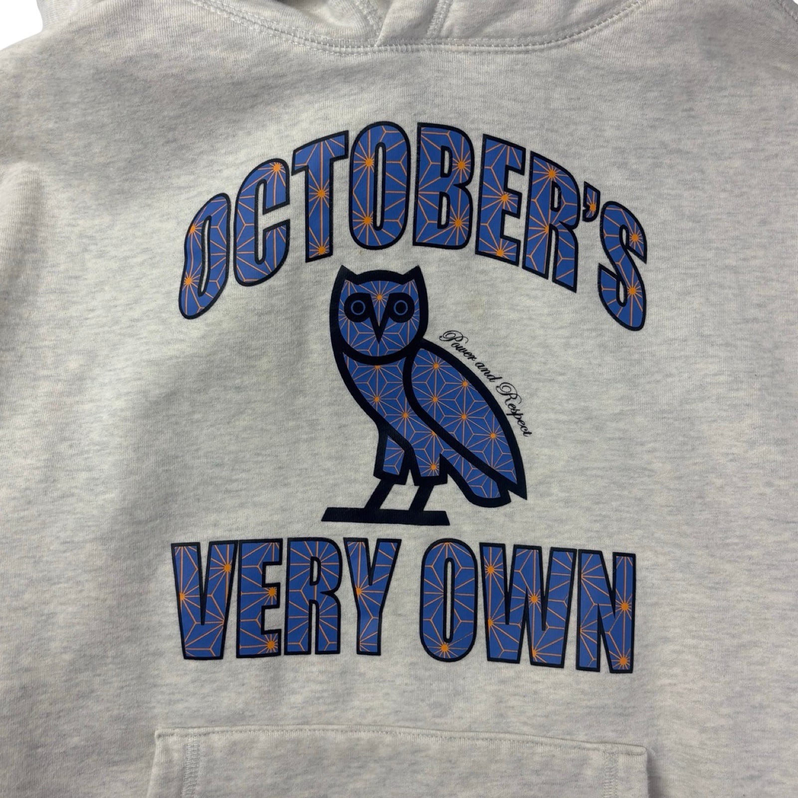 OVO Power And Respect Pullover Hoodie Grey