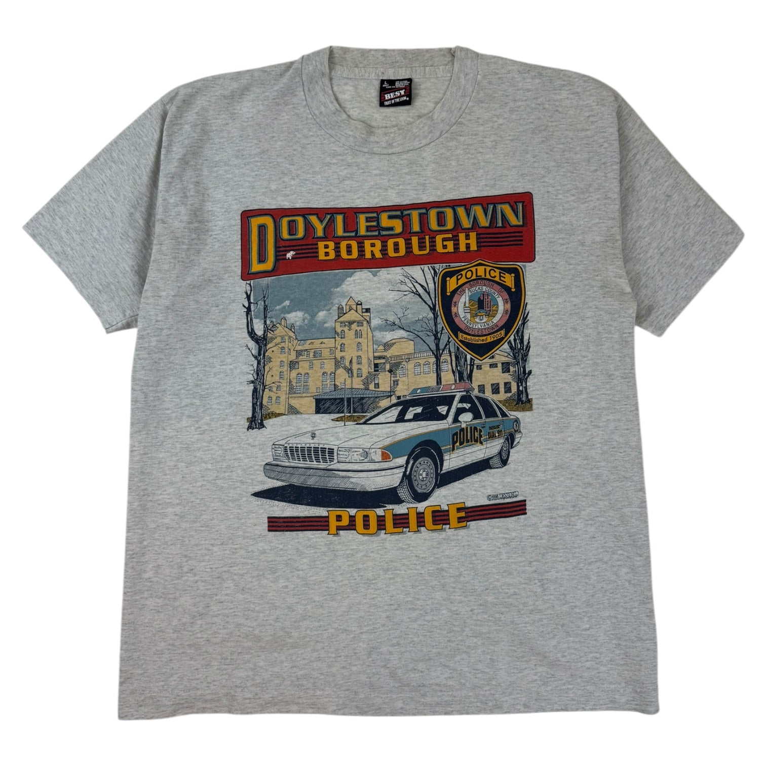 Vintage Doylestown Borough PD T-Shirt Grey