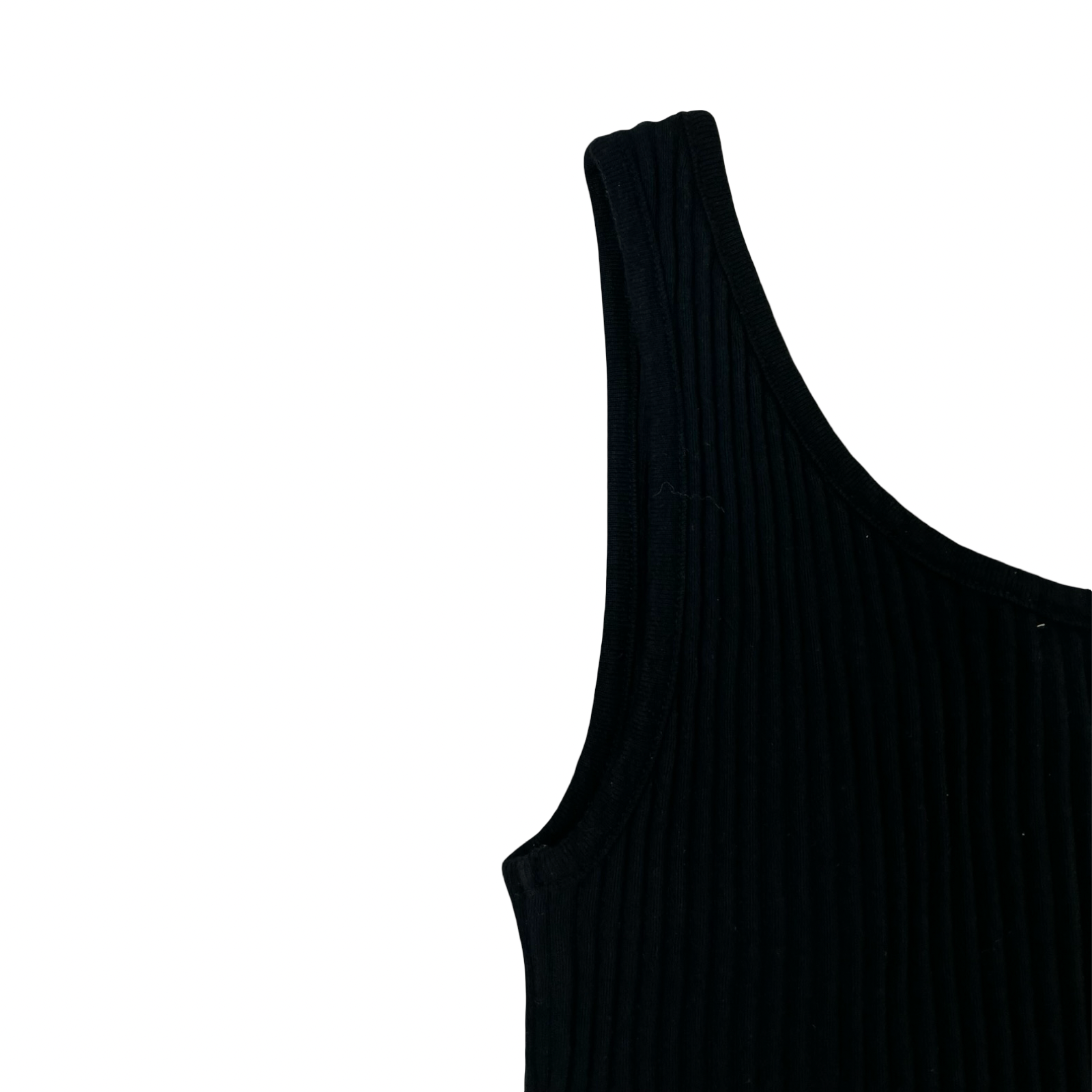 (W) BEAMS LIGHTS Wide Rib Tank Top Black