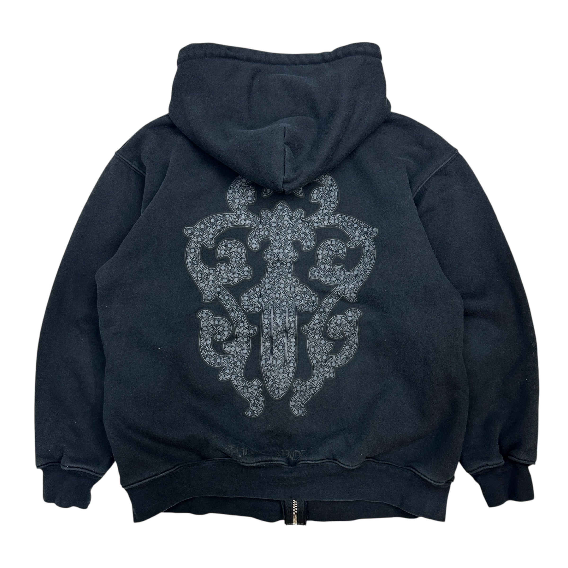 Vintage Chrome Hearts Thermal Lined Zip-Up Dagger Hoodie