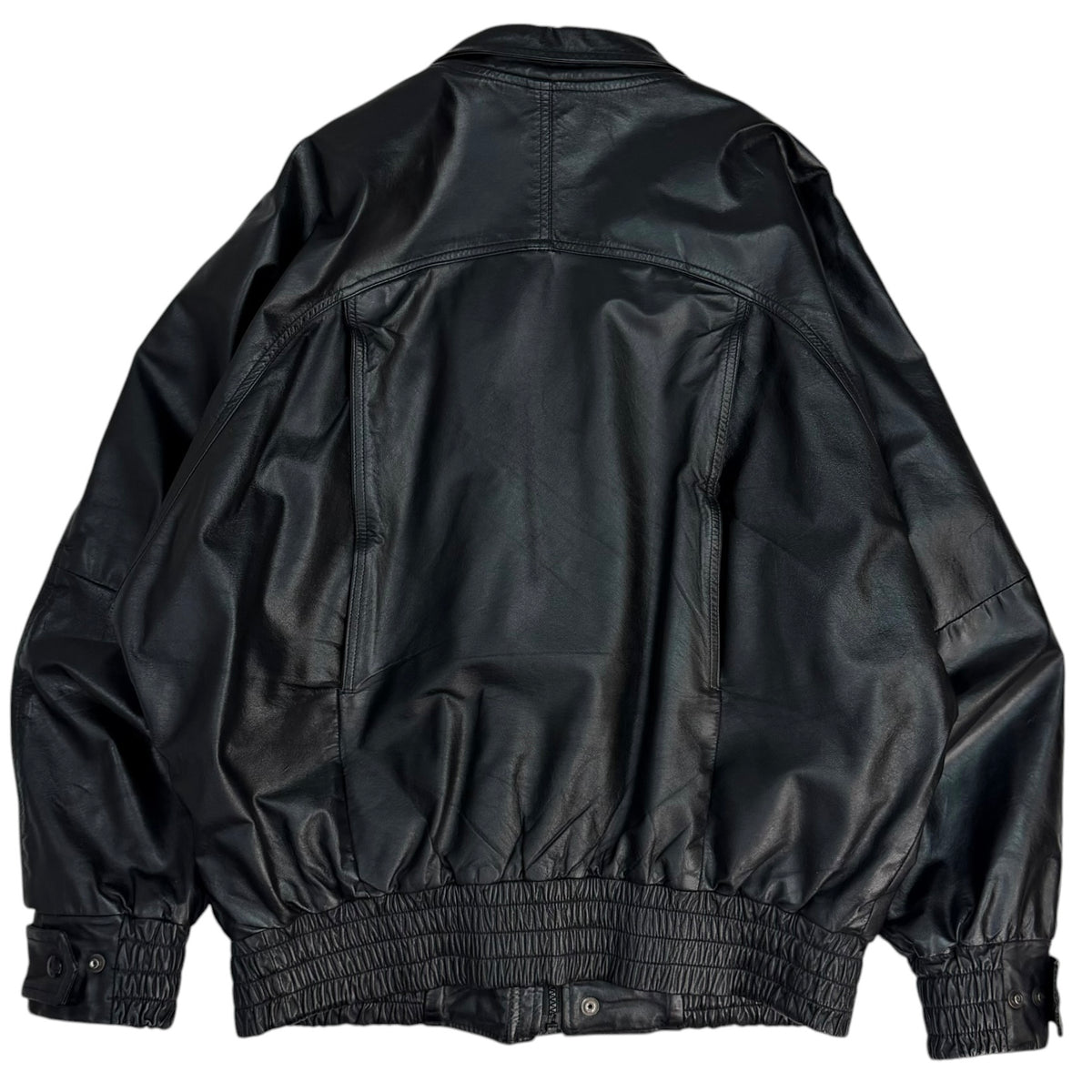 Vintage Winged Boot Leather Jacket Black