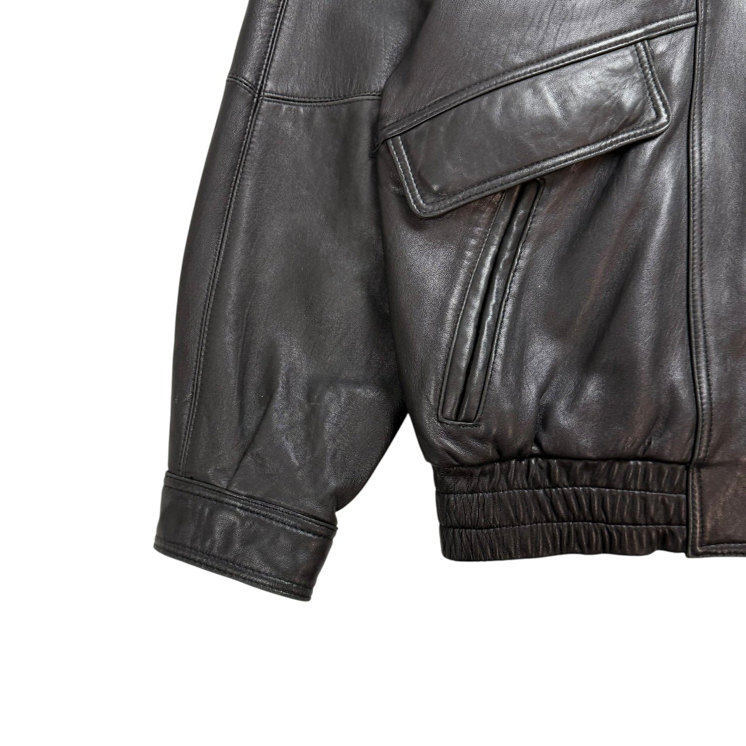 Vintage Style Auto Leather Jacket Black