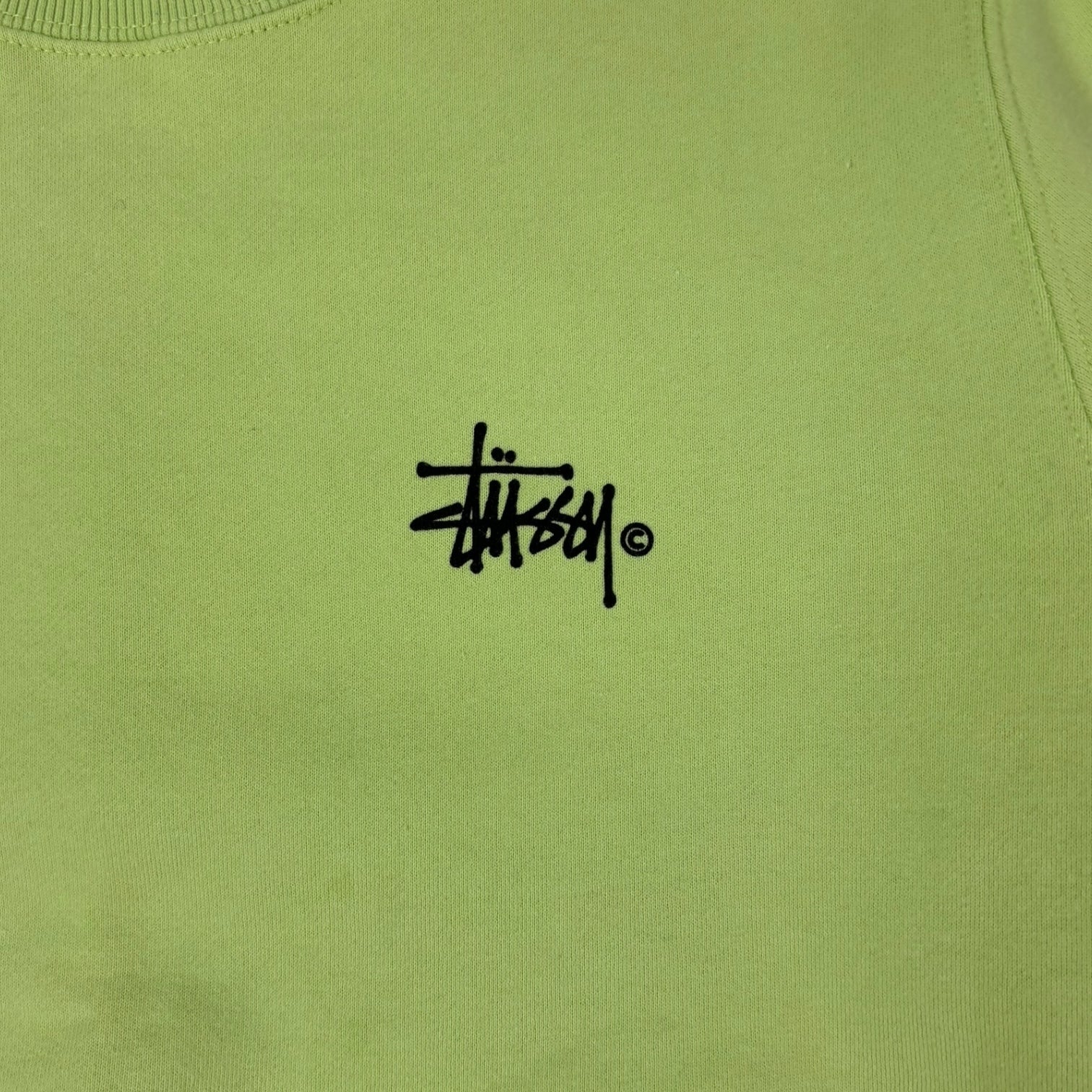 Stussy Stock Logo Crewneck Lime Green