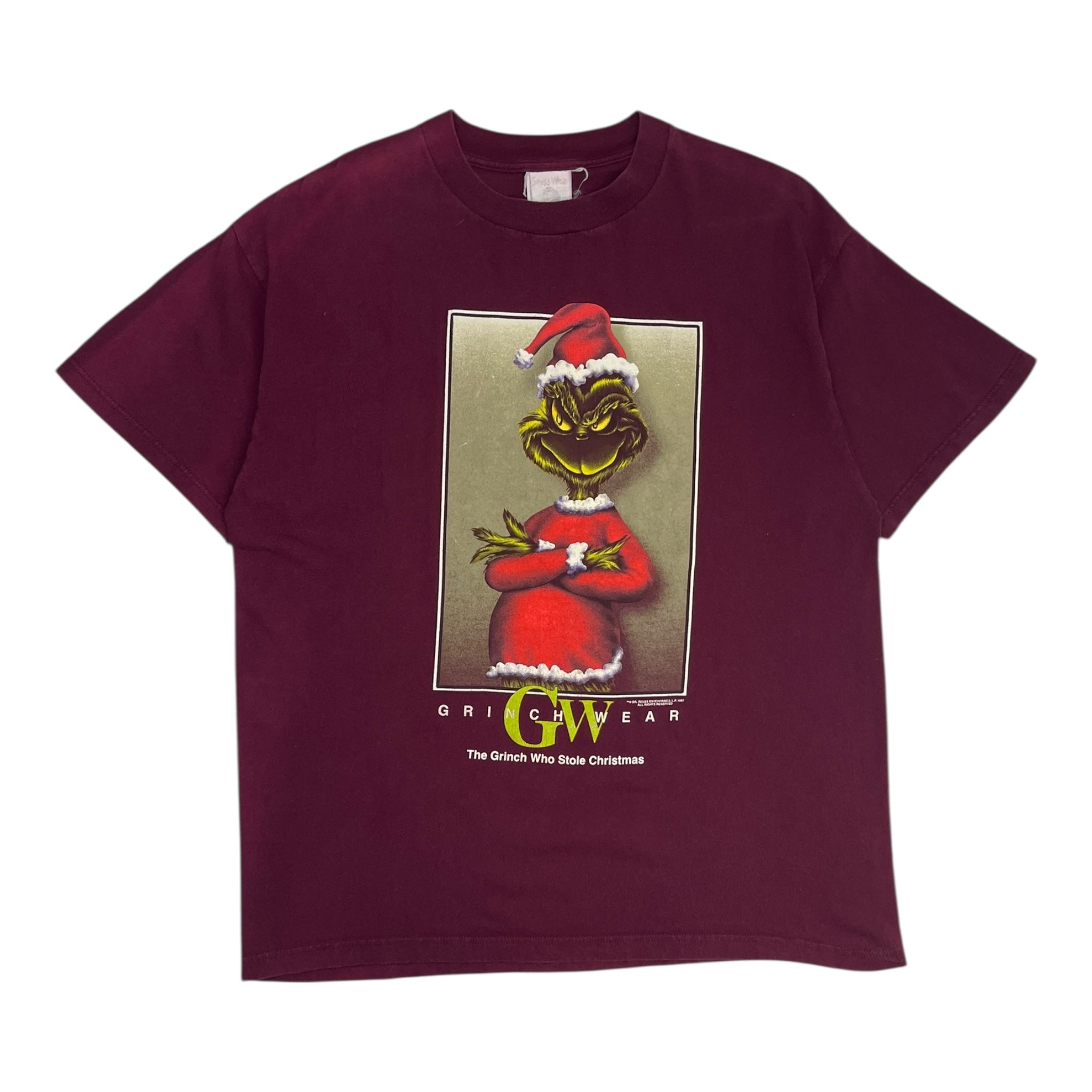 1997 Dr. Seuss Grinch Wear T-Shirt Burgundy