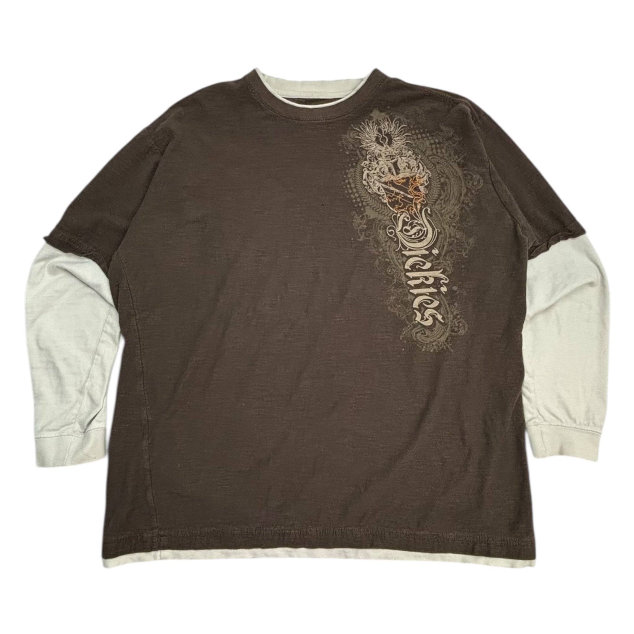 Vintage Y2K Dickies Crest Logo Layered Longsleeve Shirt