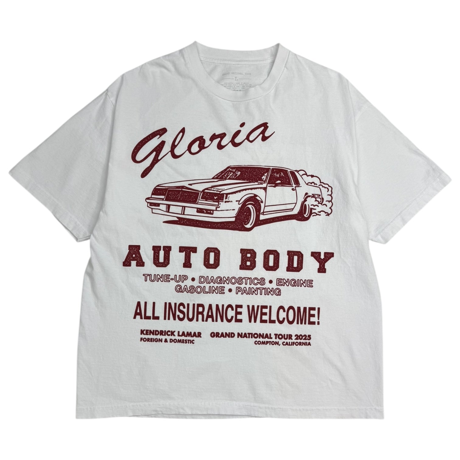 Kendrick Lamar Gloria Auto Body GNX Tour T-Shirt White