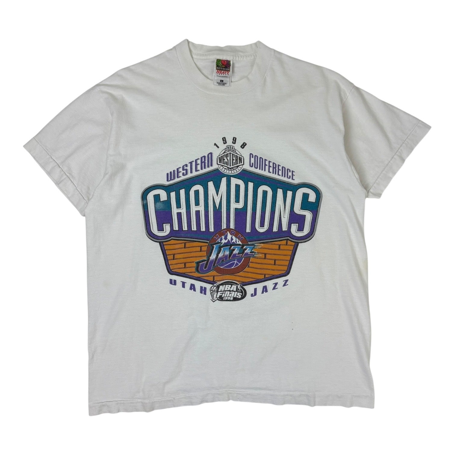 Vintage 1998 Utah Jazz Western Conference Champions T-Shirt White