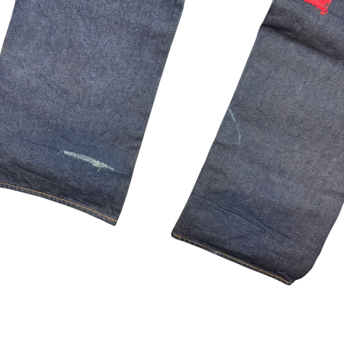 Evisu Hand No.2 Selvedge Denim Painted Daicock Pants Indigo Wash