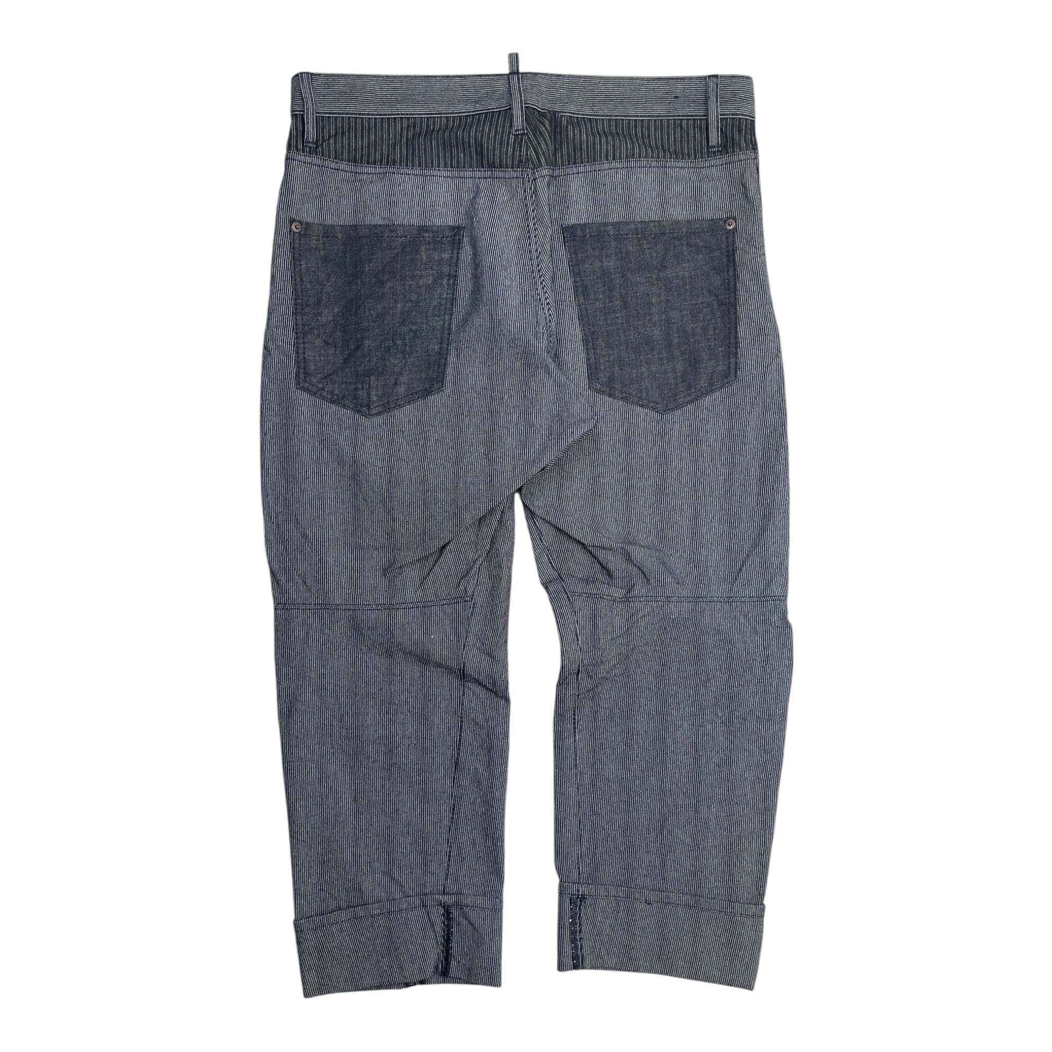Y2K Dsquared Pinstriped Cuffed Trouser Blue
