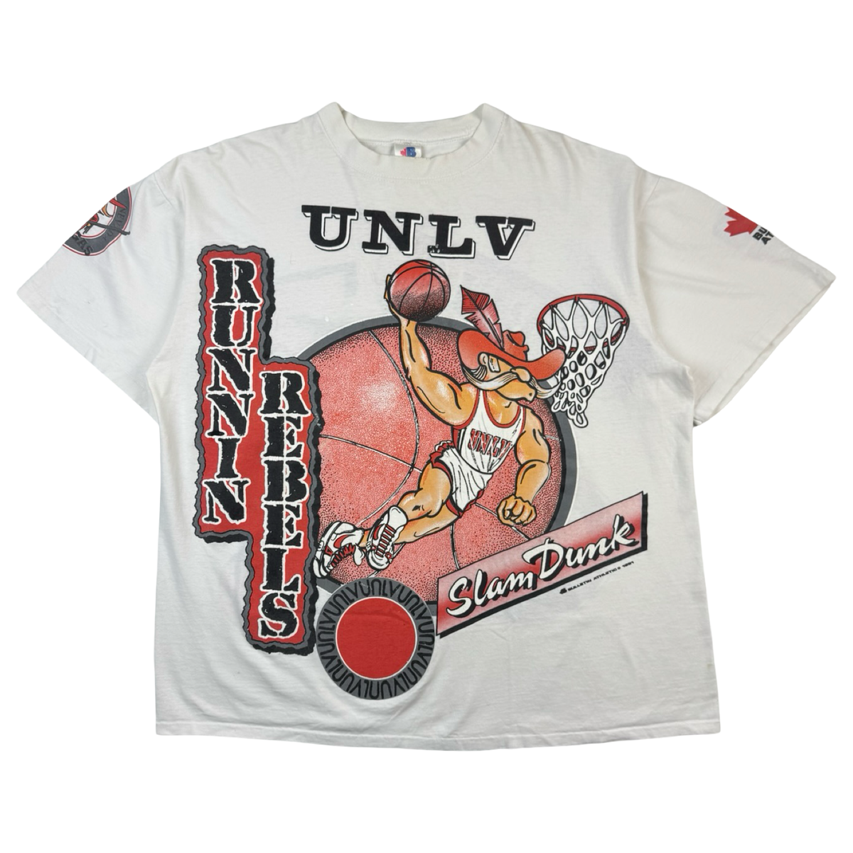 1991 UNLV Runnin’ Rebels Slam Dunk Bulletin Basketball T-Shirt