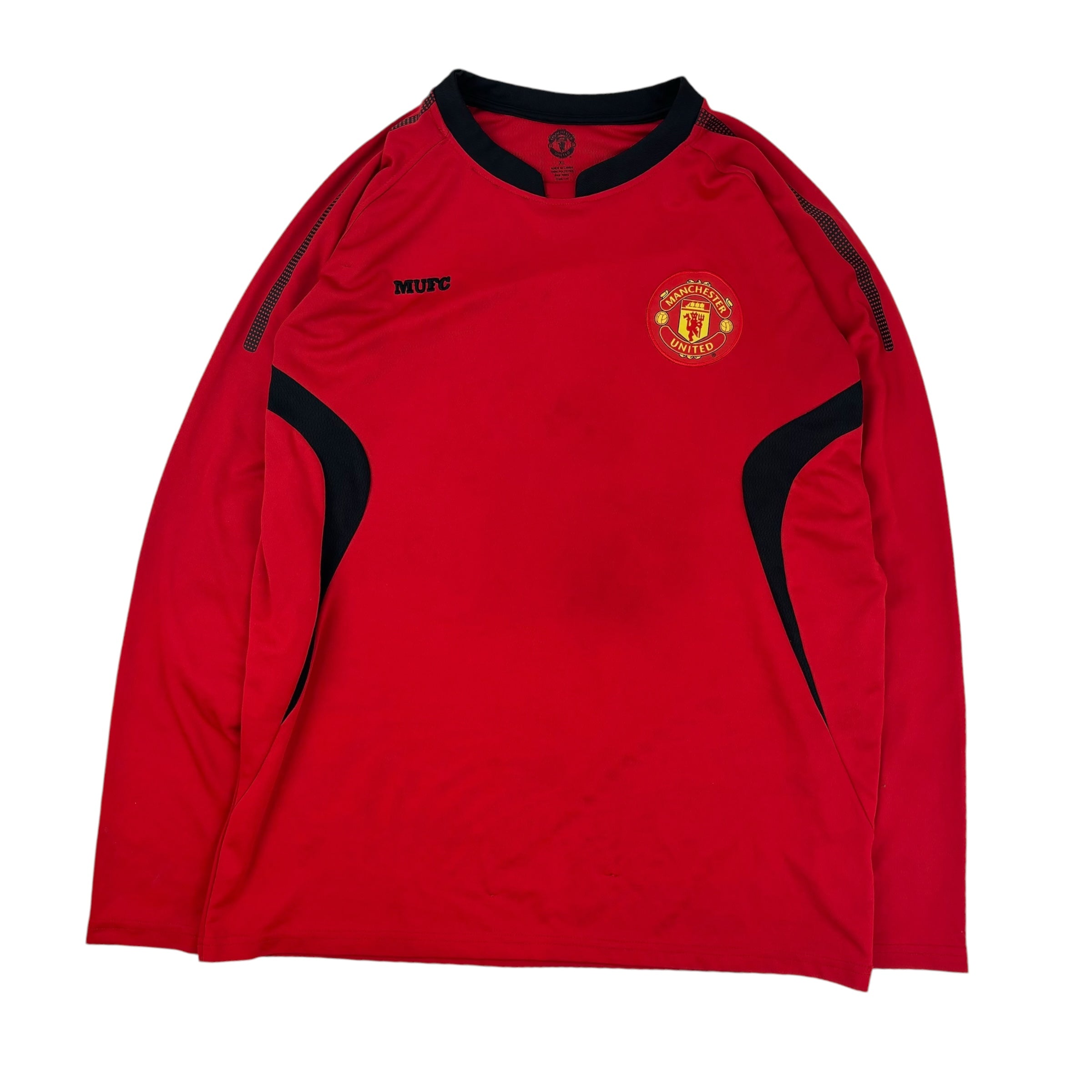 Vintage Manchester United Long Sleeve Soccer Jersey Red