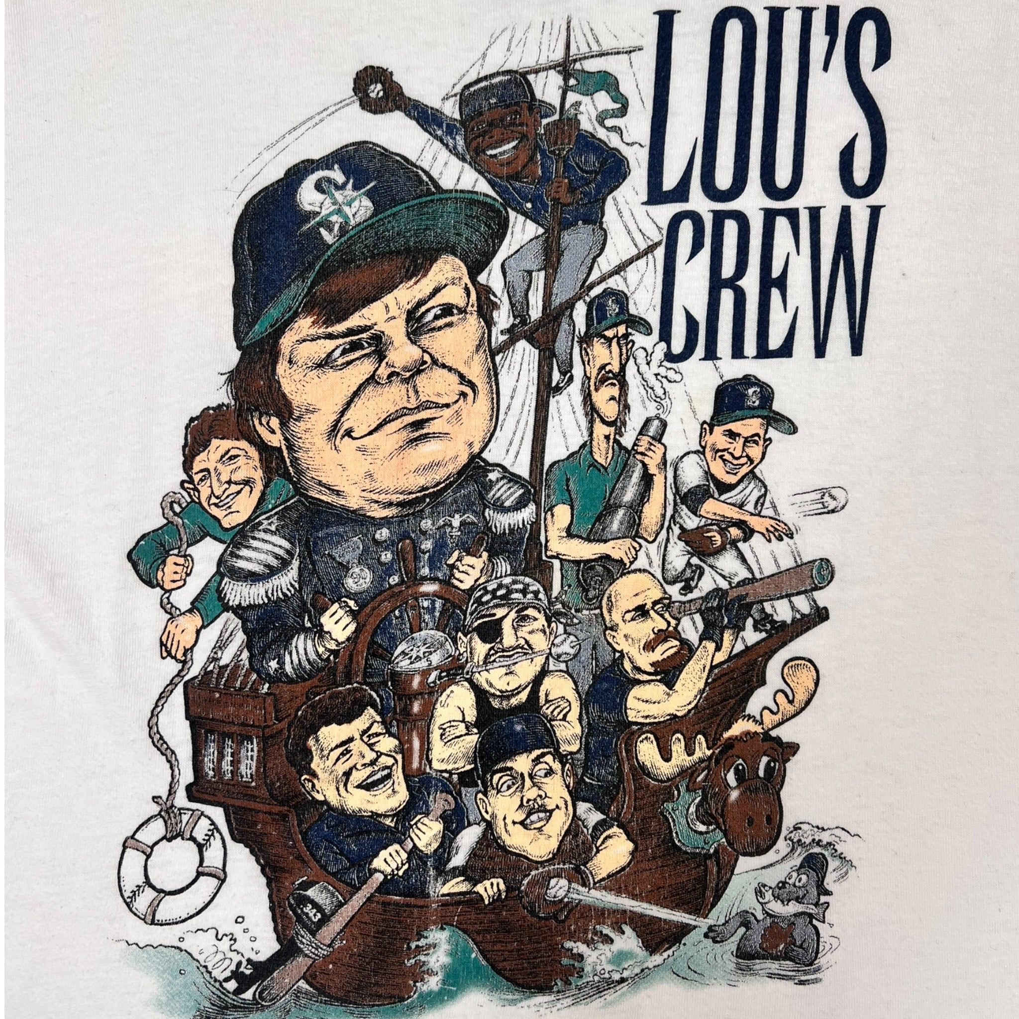 Vintage 1990s MLB Seattle Mariners "Lou's Crew" T-Shirt