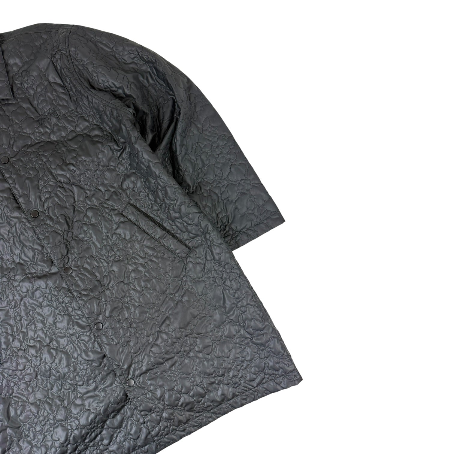 Stussy Ritters Long Quilted Jacket Black