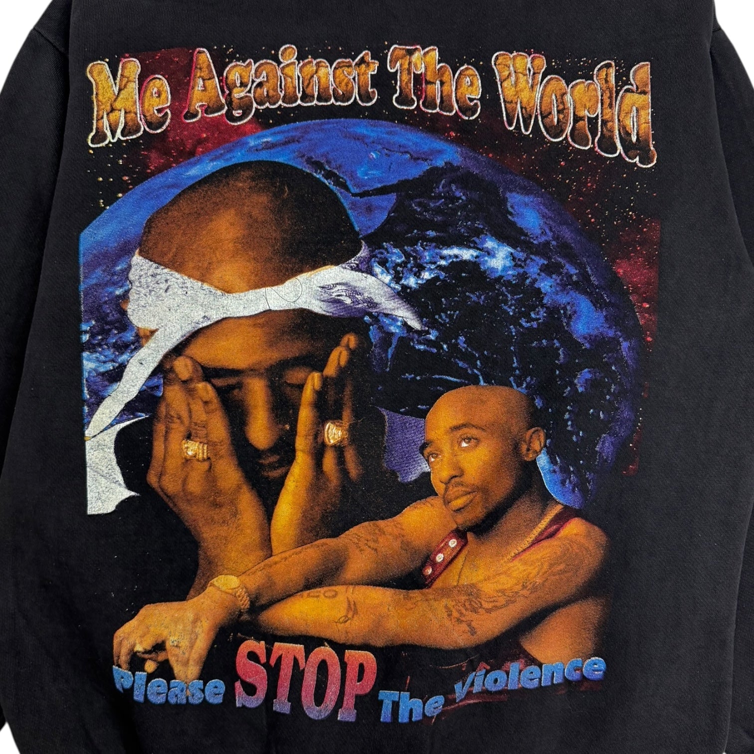 Vintage Tupac Shakur All Eyes On Me Memorial Crewneck Black