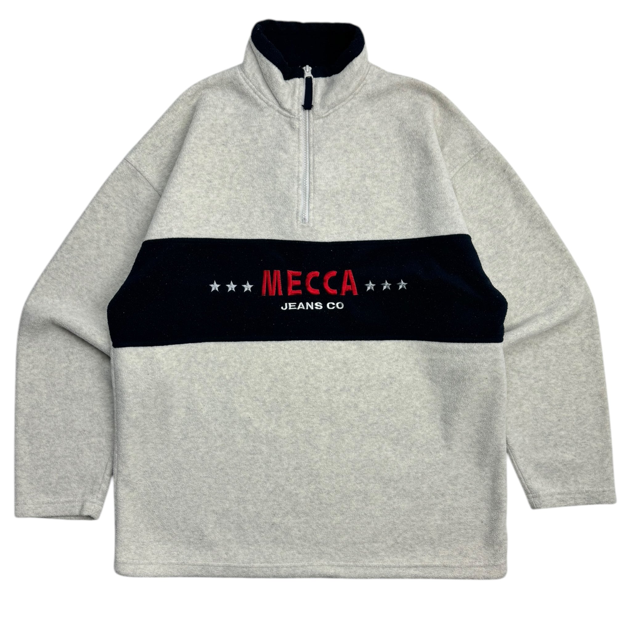 Vintage Y2K Mecca Embroidered Quarter Zip Fleece Sweater