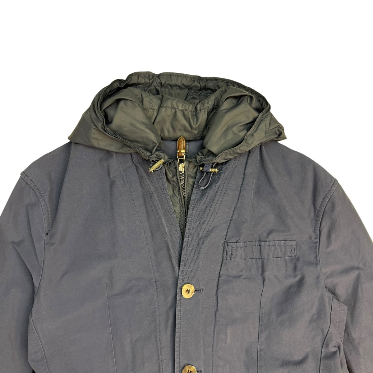 (W) Vintage Polo Ralph Lauren Nylon Hooded Blazer Navy Blue