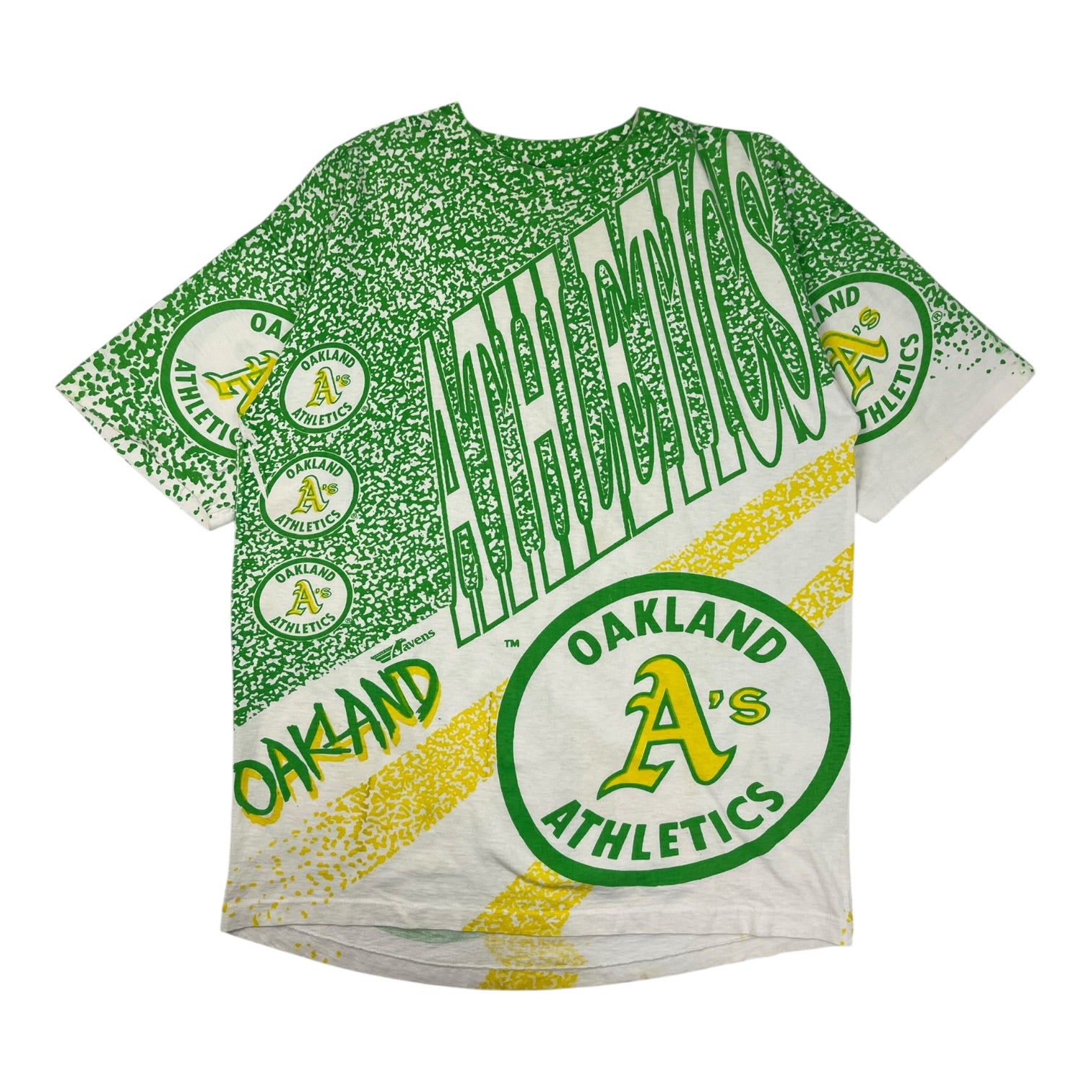 Vintage Oakland Athletics All Over Print T-Shirt Green