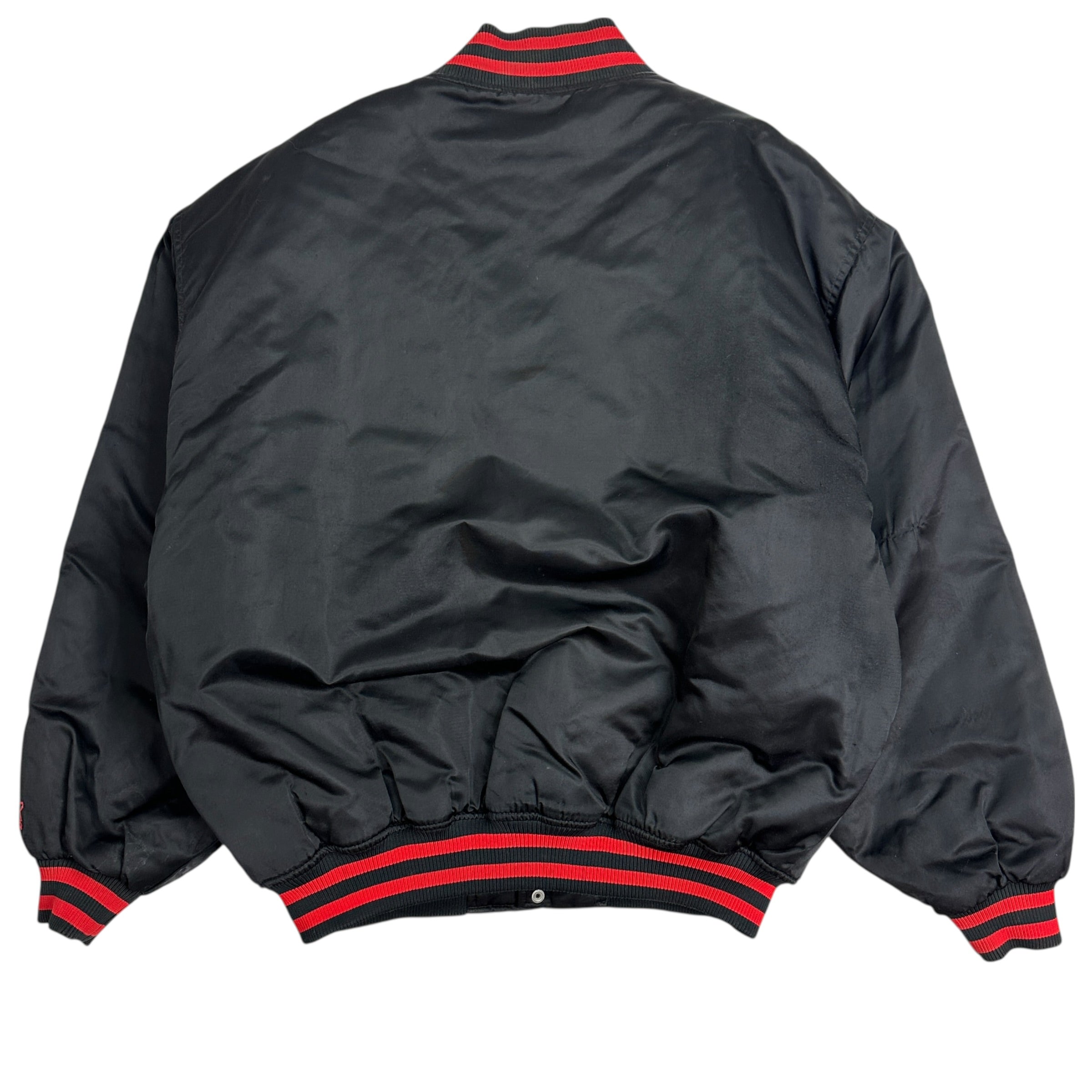 Vintage N.W.O Starter Satin Varsity Jacket Black/Red
