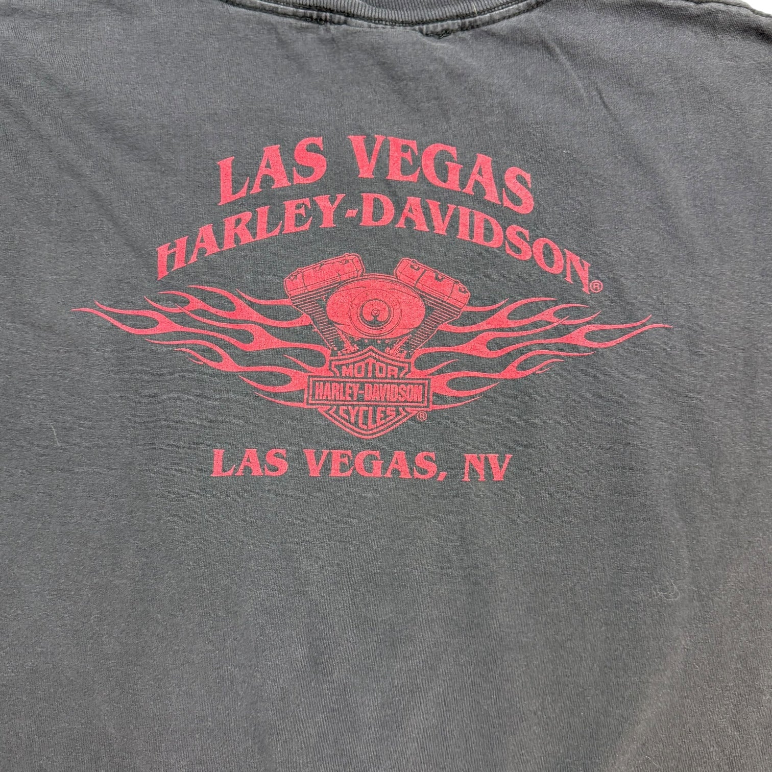 Vintage Harley Davidson Of Las Vegas Tee Faded Black