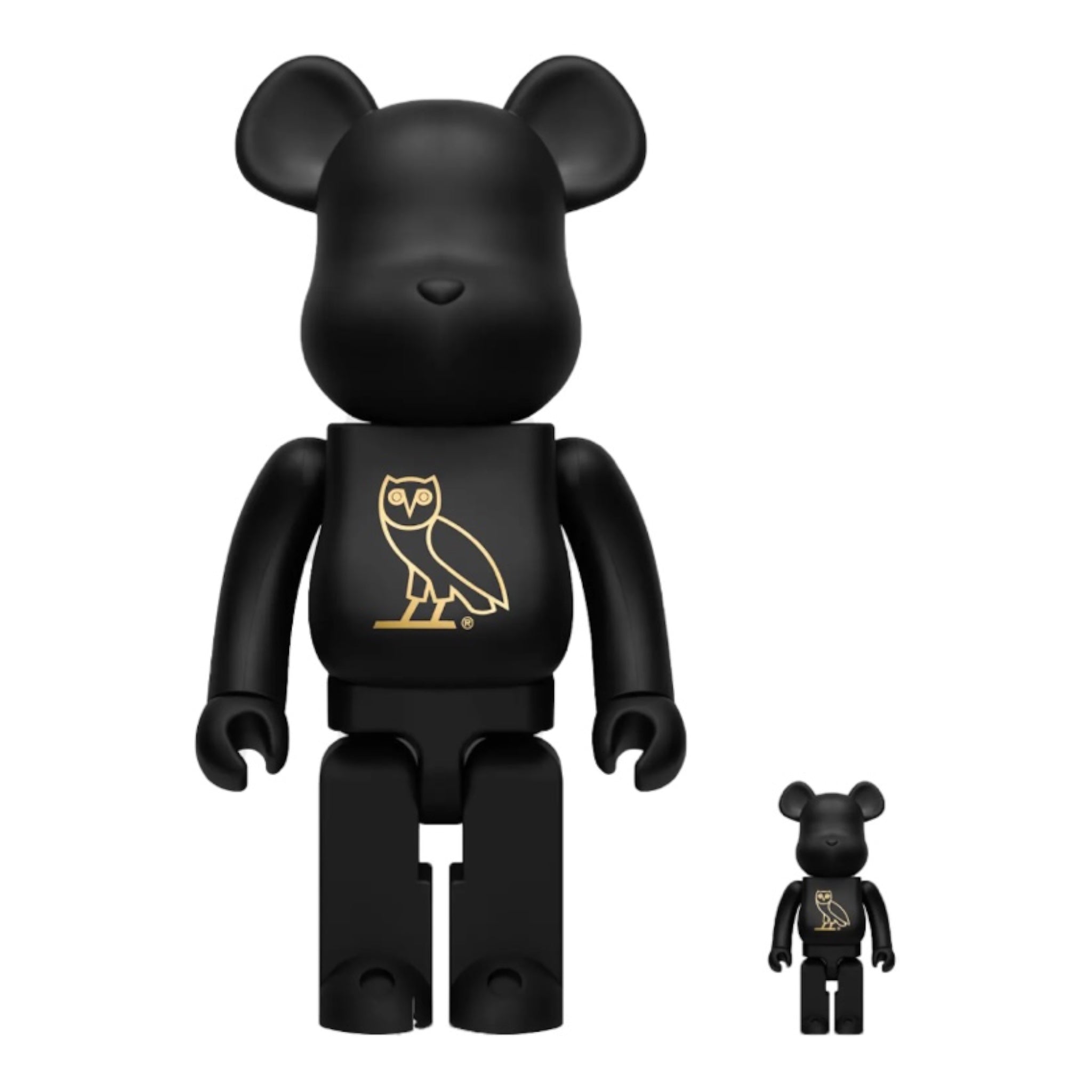 Bearbrick x OVO OG Owl 100% & 400% Collectible Set Black