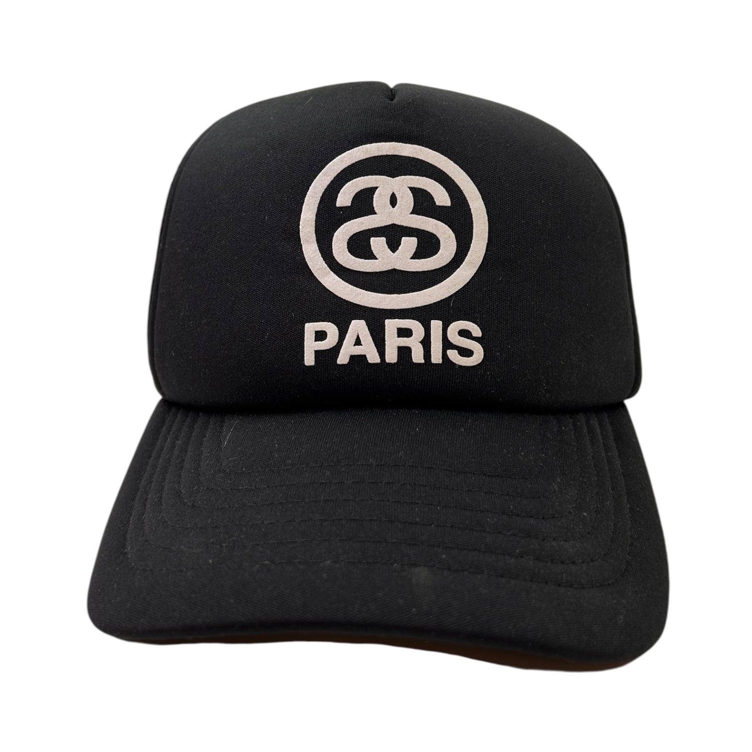 Stussy Paris Chapter Snapback Trucker Hat Black